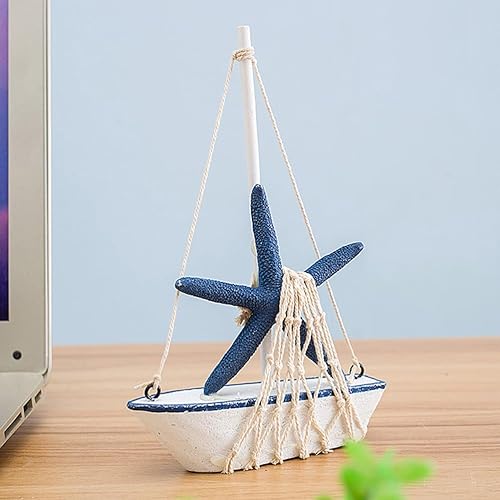 Miniatura 8 de IMIKEYA 2 piezas Mini velero modelo mariposas decorativas para pared Artesanías de madera Decoración del hogar Decoración de vela Decoración náutica