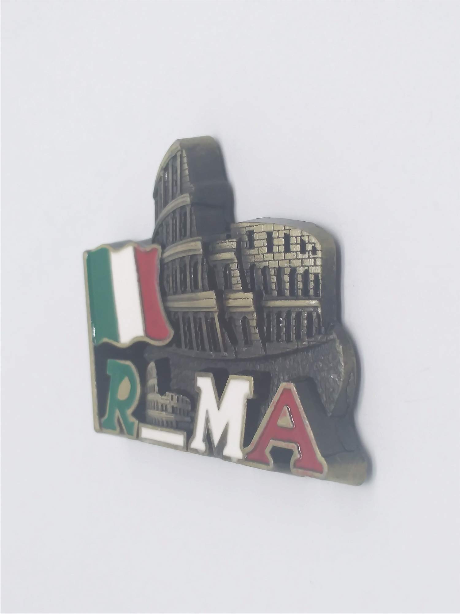Calamita per frigorifero con Colosseo Roma Italia World City 3D in metallo resistente, souvenir turistico, magnete cinese, fatto a mano, creativo, decorazione per casa e cucina, adesivo magnetico