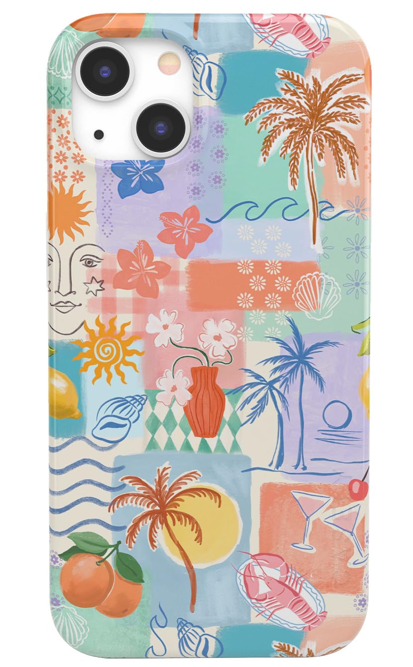 Casely iPhone 14 Case | Tropical Heat | Beachy Collage | Compatible with MagSafe | Classic Ultra Slim Design