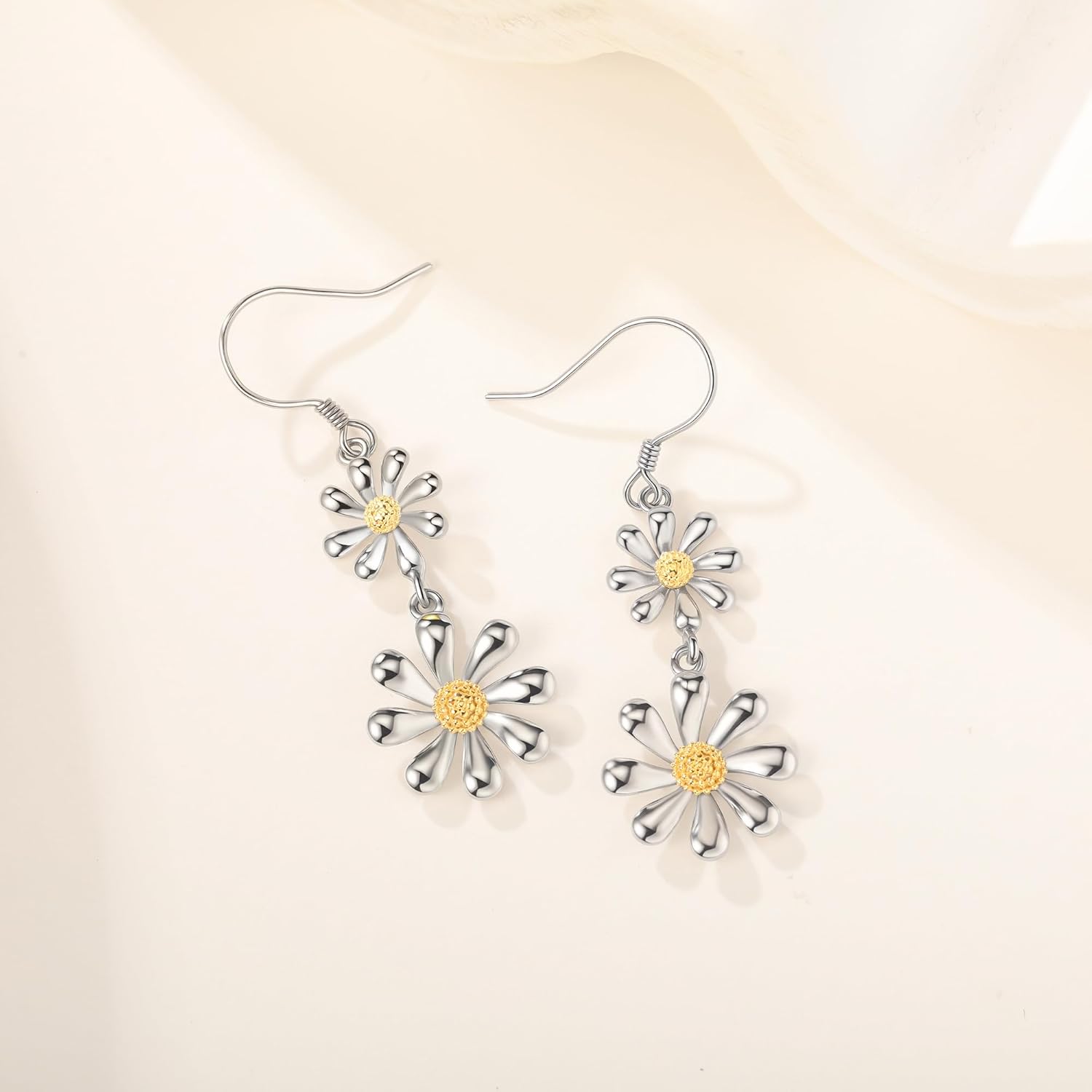 Daisy/Sunflower/Rose Flower Dangle Earrings Sterling Silver Flower Drop Jewelry Christmas Gifts for Women Wife Friends Daughter - Image 4