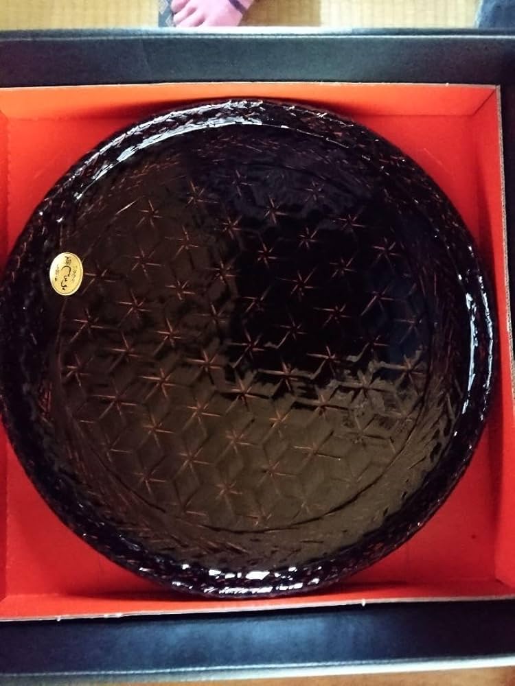 籃胎漆器 丸盆(27cm)、菓子器(25cm)、茶托(12cm)×5枚 Amazon.co