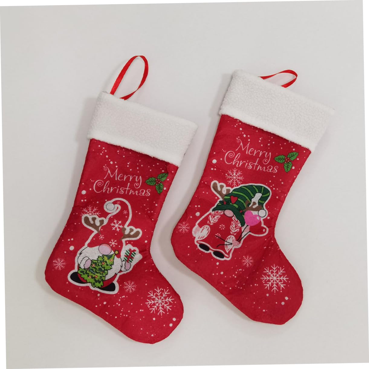 Cabilock 6 Set Sacchetto Calza Di Natale Peluche Decorazione Uomo Calza Natale Personalizzata Decorazioni Natalizie Per Albero Ciondolo Calzino Vecchio Senza Volto Rosso 2 Pezzi * 6