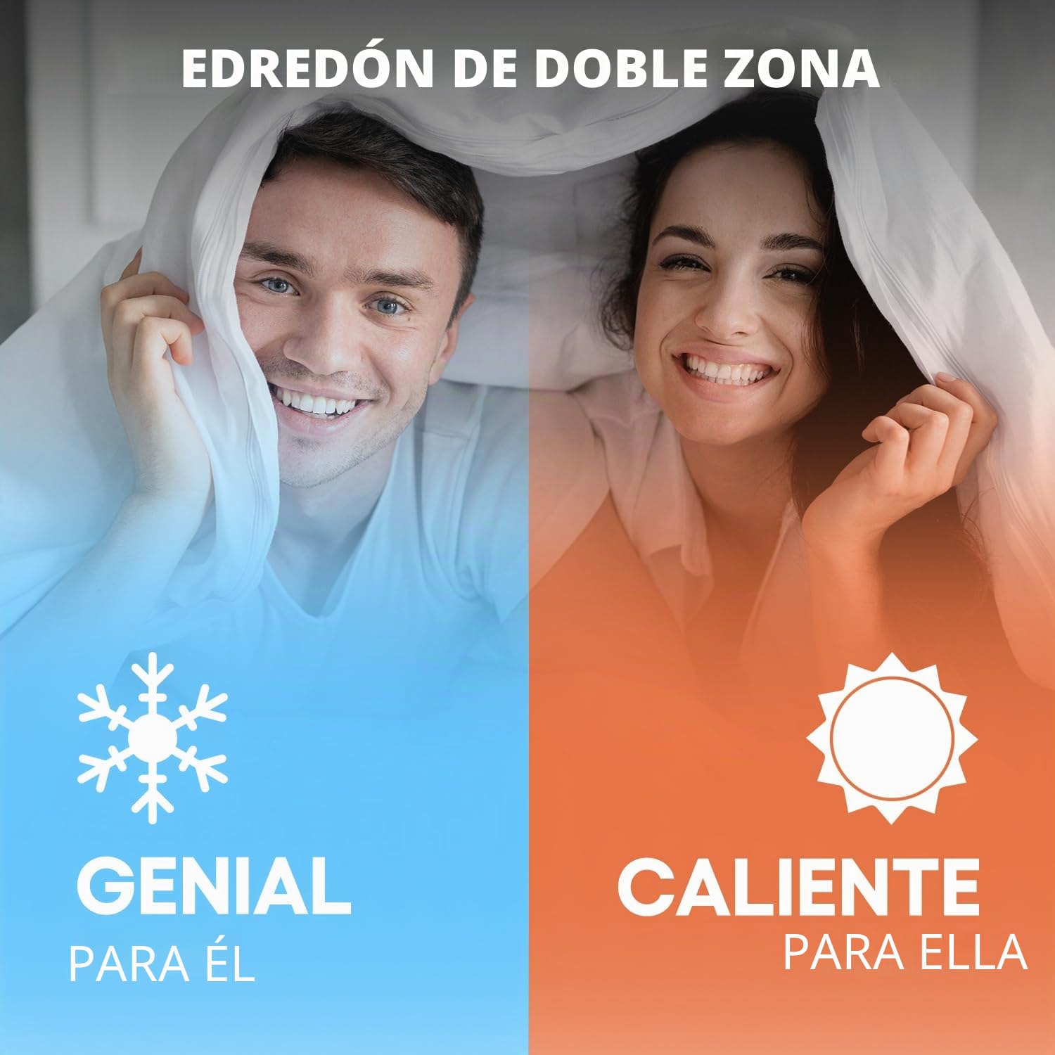 SöMN Funda Nórdica Zona Duo para Parejas Kömforte | Hipoalergénico | Edredón Alternativa para Dejar a Todos Comodos | Lavable en la Lavadora | Dos Temperaturas | (Blanco, Rey Europeo)