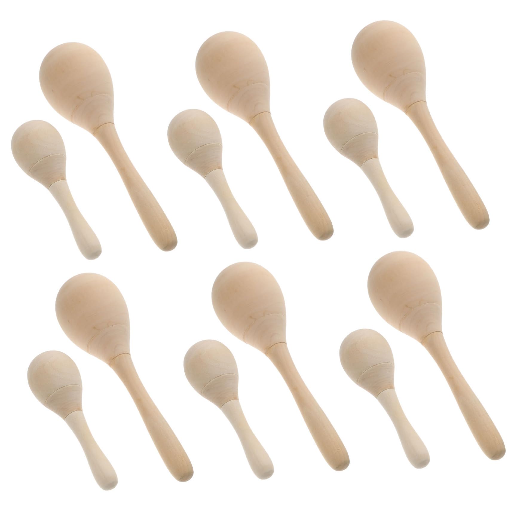 PartyKindom Maracas a Percussione in Legno da Colorare, Giocattolo Musicale per Ragazzo Ragazza Piccoli, Set 12 Pezzi per Apprendimento Educativo e Feste di Compleanno, Strumenti Musicali