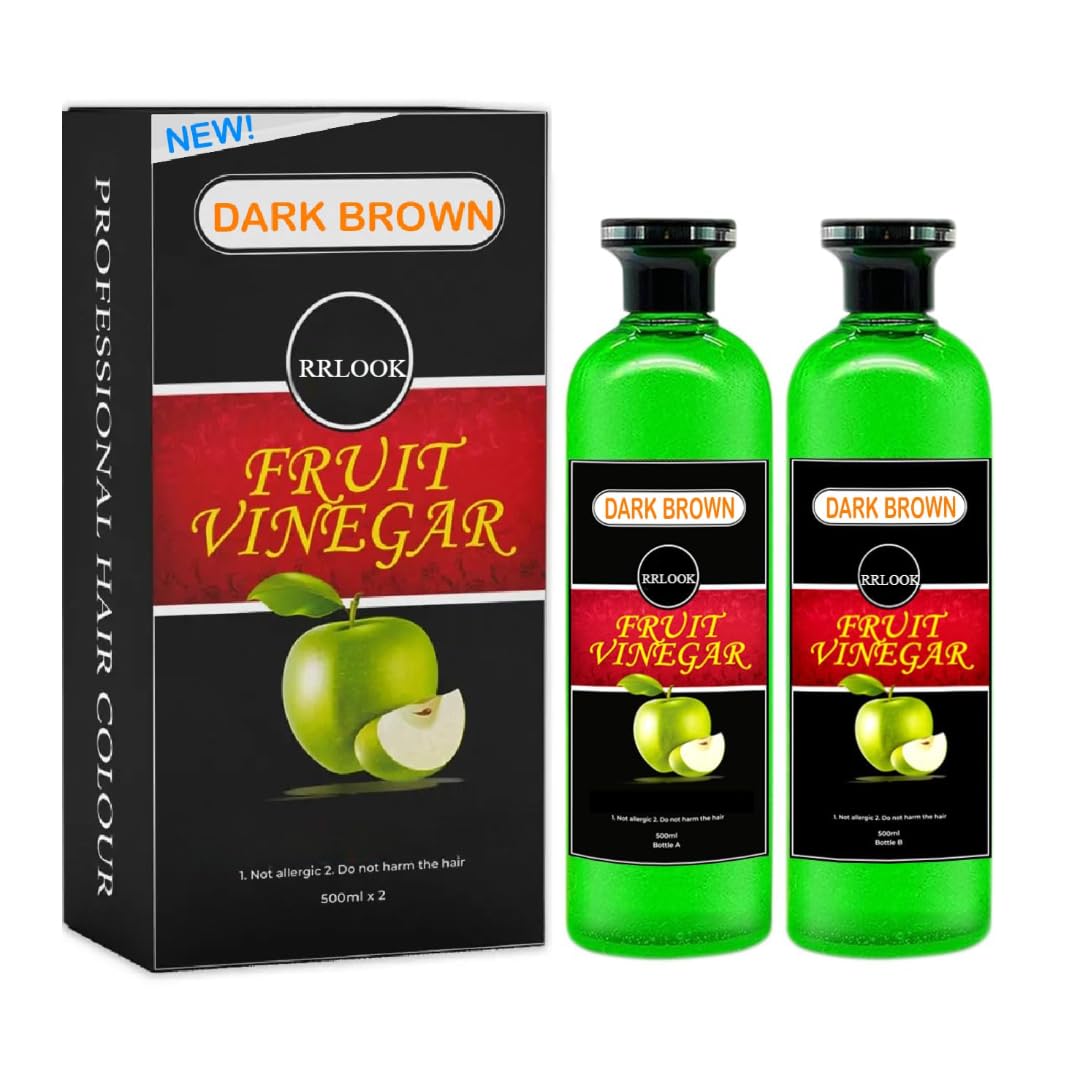 RRLOOK Fruit Vinegar Hair Color, Natural Black Colorfor Hair,Natural Color (Brown hair dye, 1000ml)-image-46