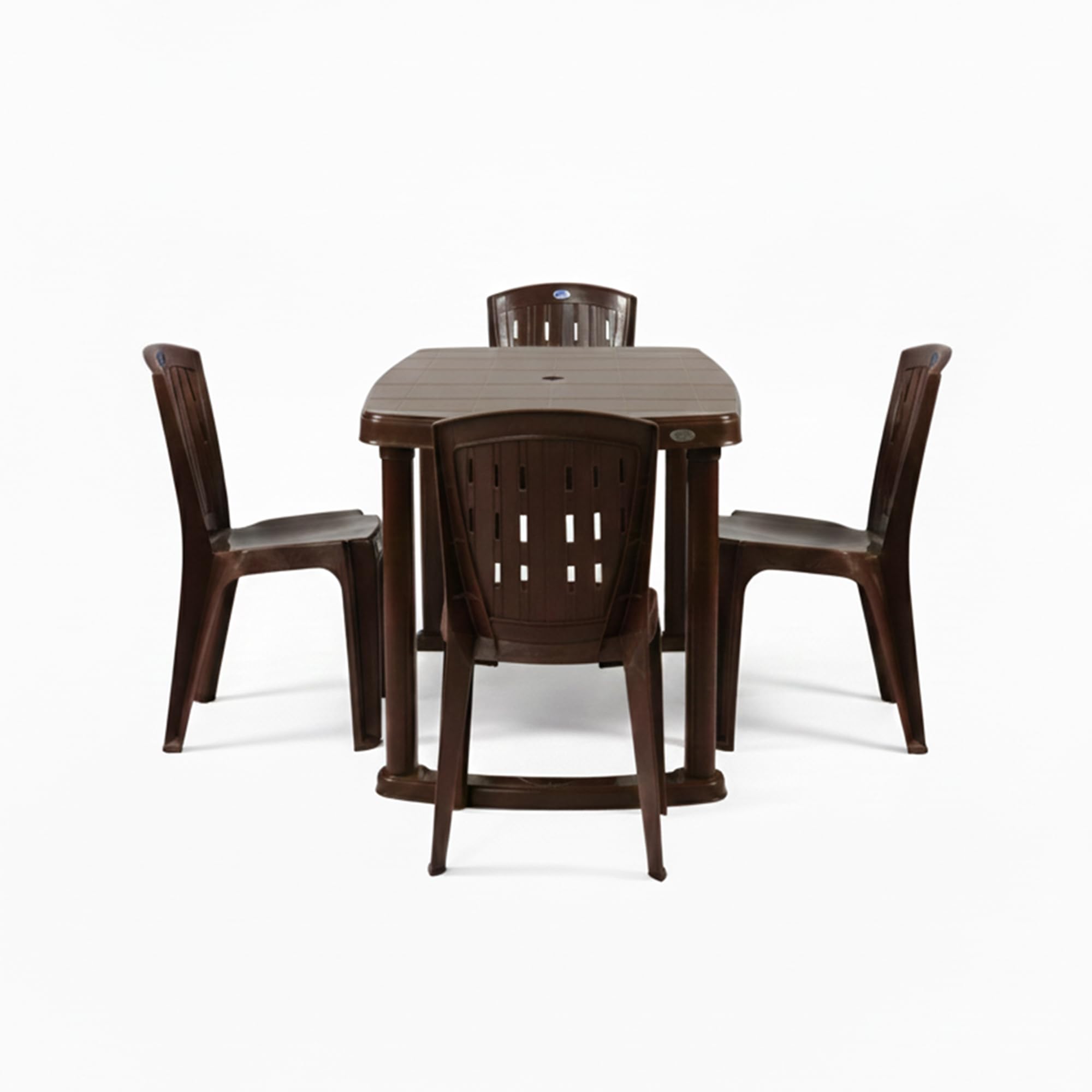 VV National DT Premium Plastic Dining Table Set with Wonder Armless Chairs (Set of 4) | Stylish, Durable & Weather-Resistant Furniture for Indoor & Outdoor Use