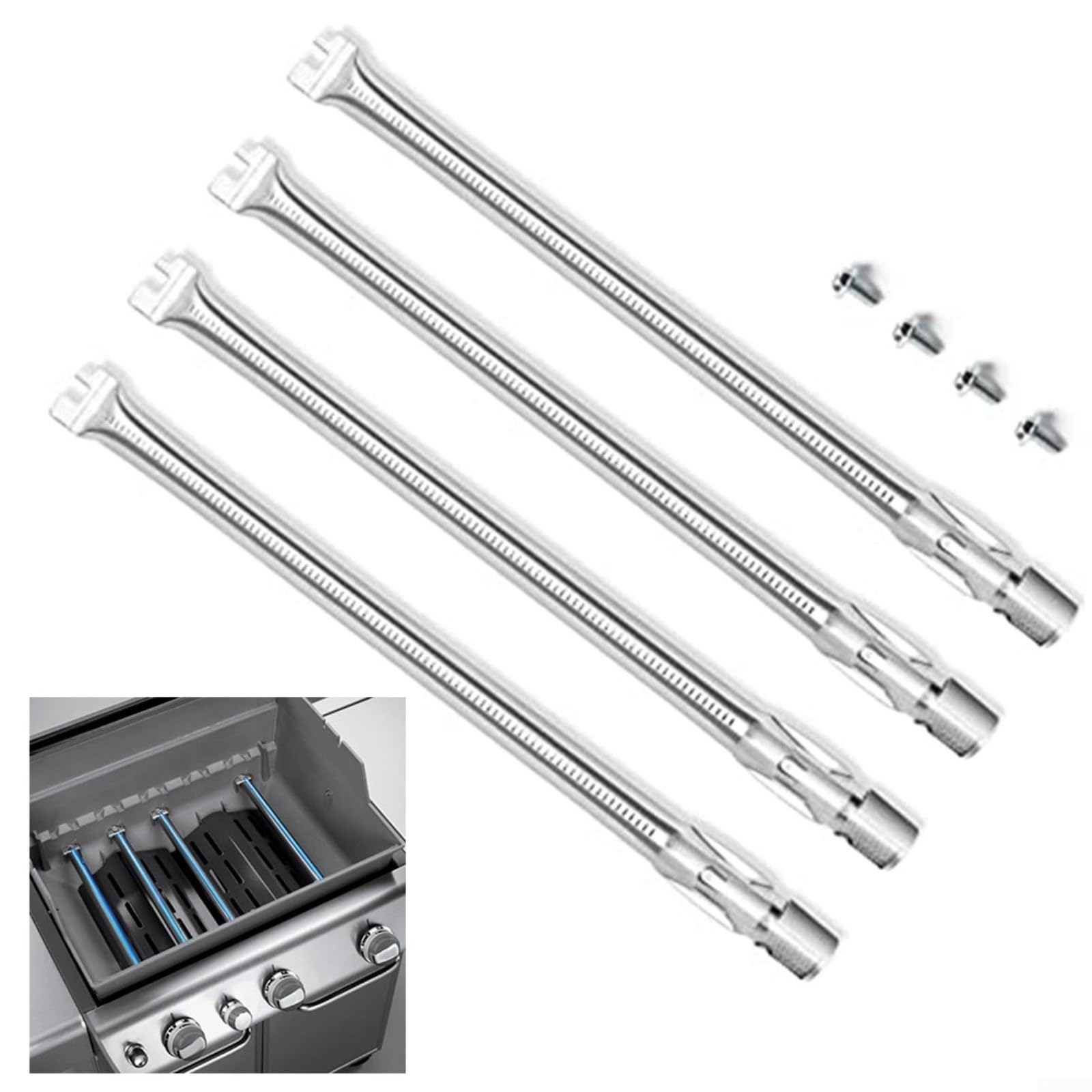 Weber Genesis 300 Serie Brennerrohre Set (2011–2016) – 304 Edelstahl, 19 1/2 Zoll, 3 Stück Für E310/E320/E330