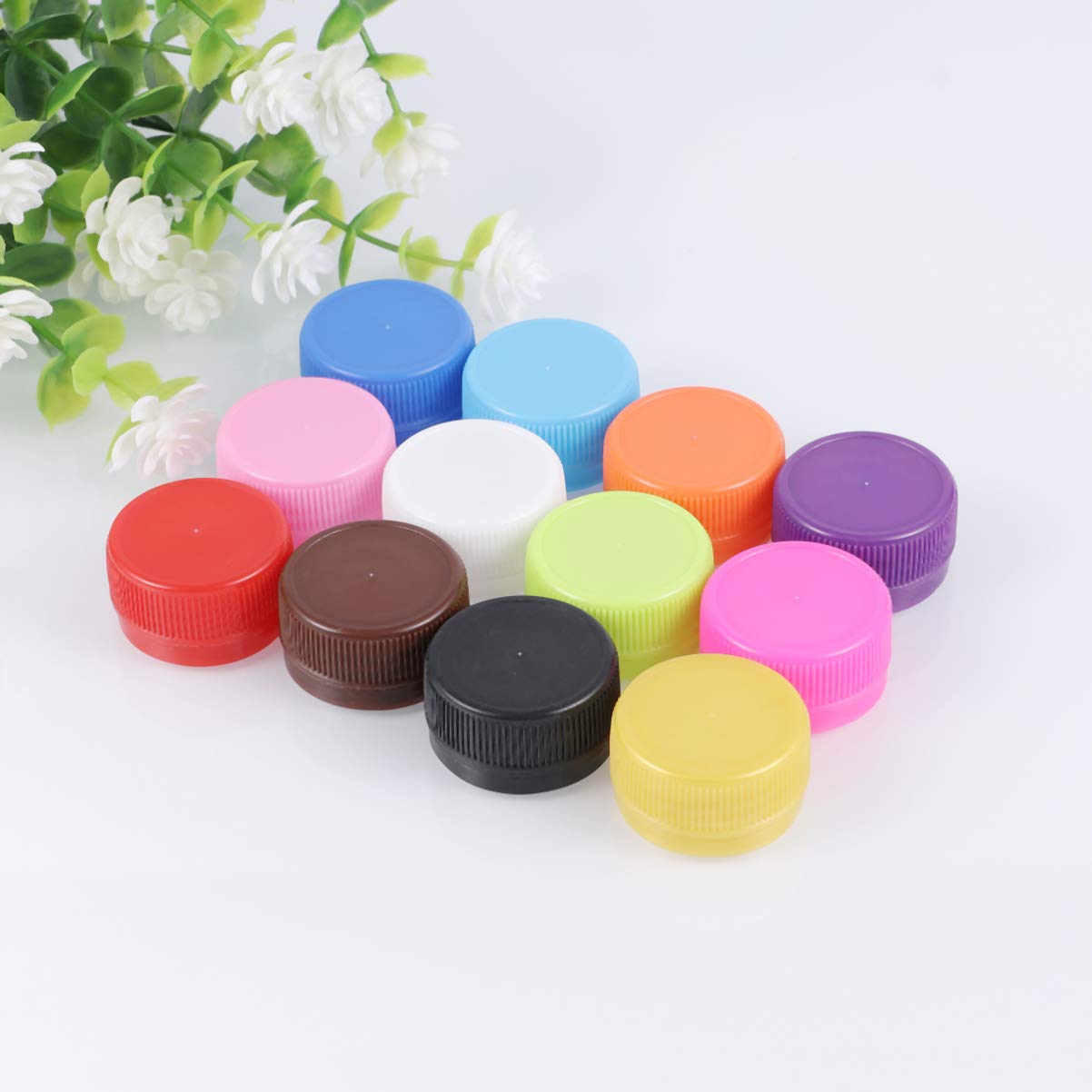 HEALLILY - Tappi per bottiglie in plastica colorata, per bricolage, coperchio della bottiglia, per bambini, colori misti