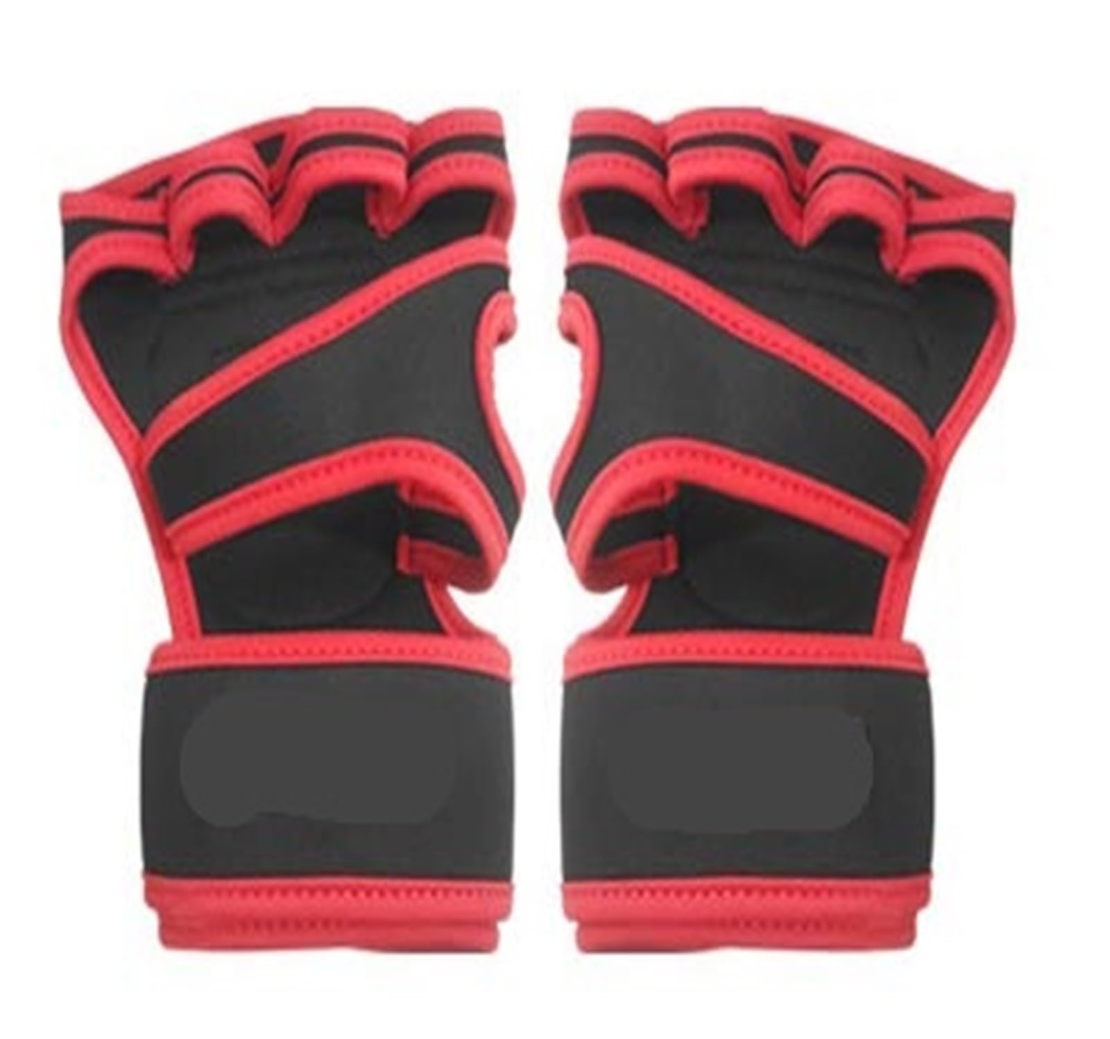 Guanti Palestra Guanti da allenamento for sollevamento pesi con mezze dita Protezione antiscivolo in silicone for il palmo della mano con supporto for il polso e protezione for il palmo del manubri(Re