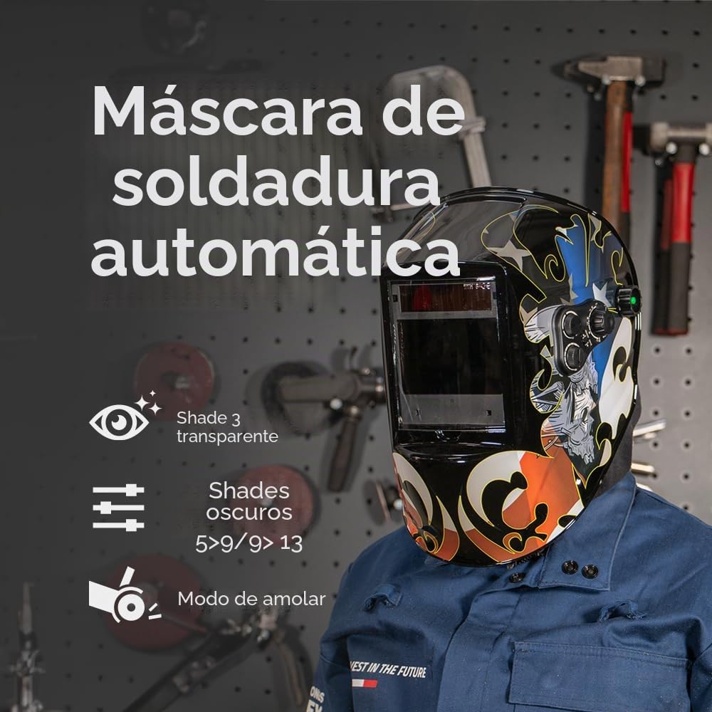 GYS - Máscara de soldadura LCD ERGOTECH+ 3/5-13G Dream True Color - Tono 3/5>13 - Campo de visión 100x67mm - Oscurecimiento automático 0,08ms - Clase óptica 1/1/1/1 - para MMA, TIG, MIG/MAG y pulido