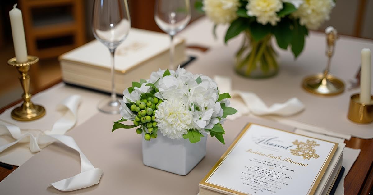 LADADA Flower in Ceramic vase, Artificial Hydrangea Flower Arrangement and vase Home Decoration Artificial Flower (White) - Image 6