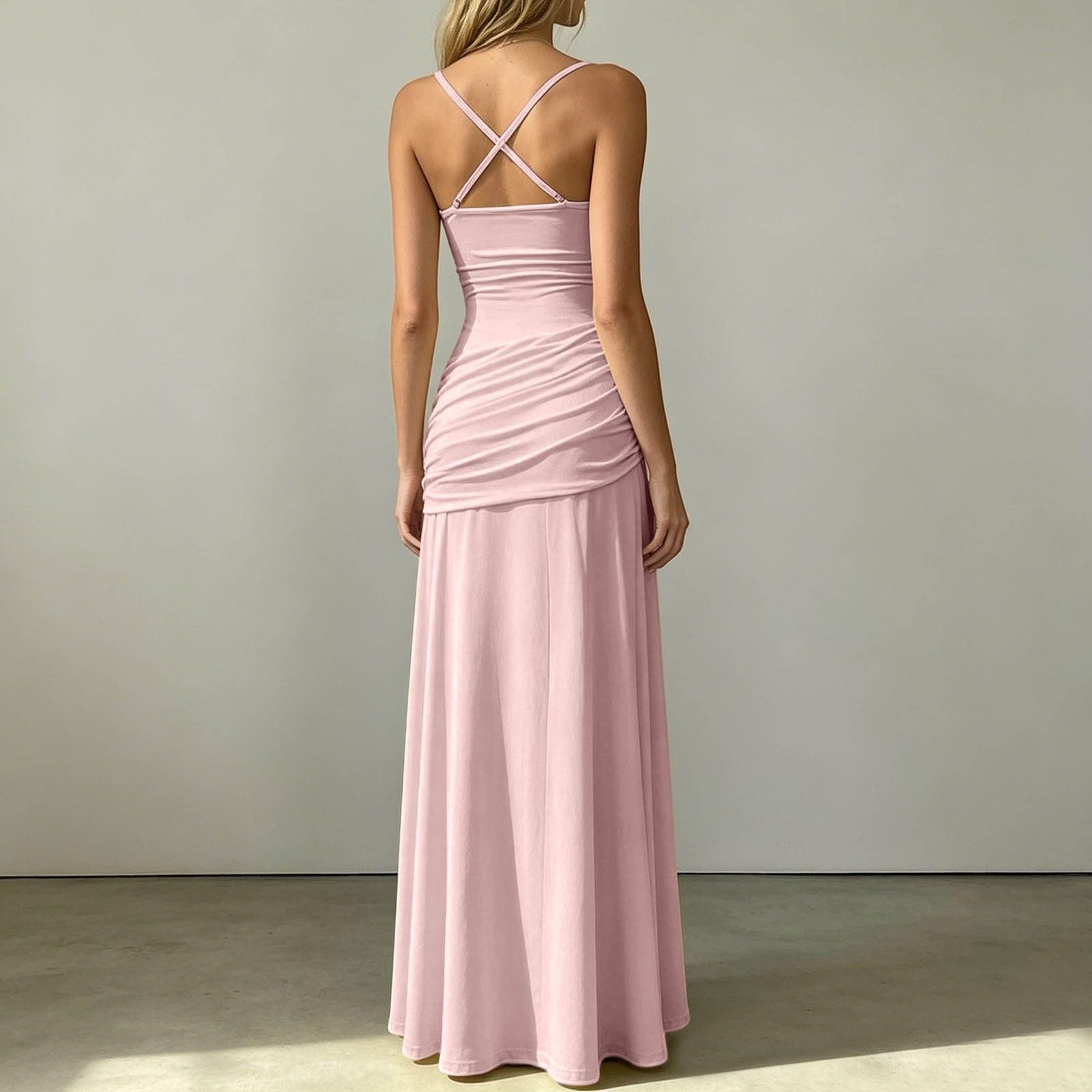 Elegante Abito Formale a Trapezio Senza Maniche, Aderente in Vita, Perfetto per Feste serali.