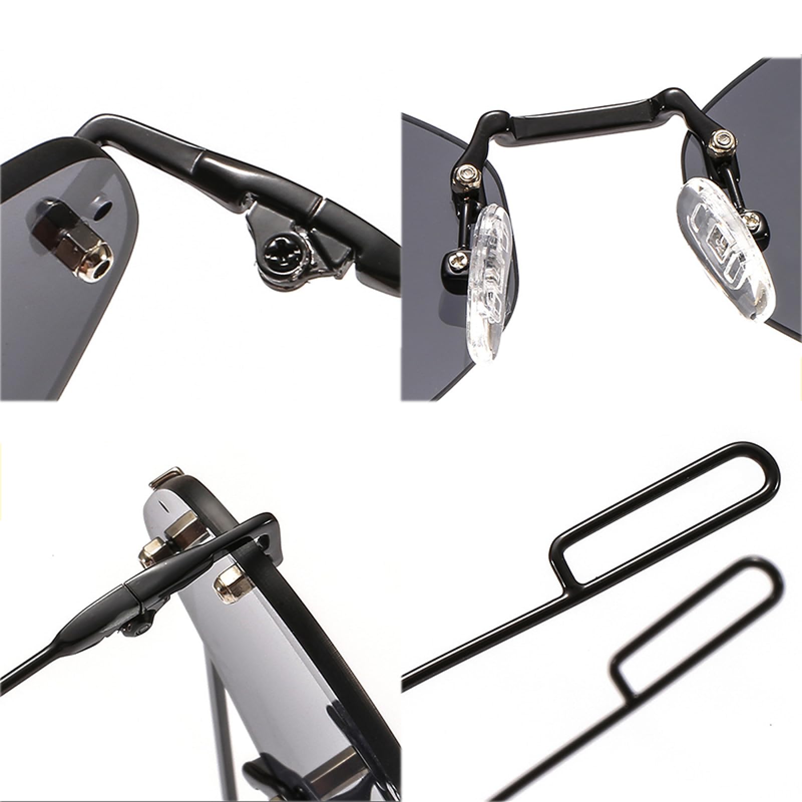 Gafas de sol ovaladas de metal para hombre y mujer, estilo steampunk, sin montura UV400