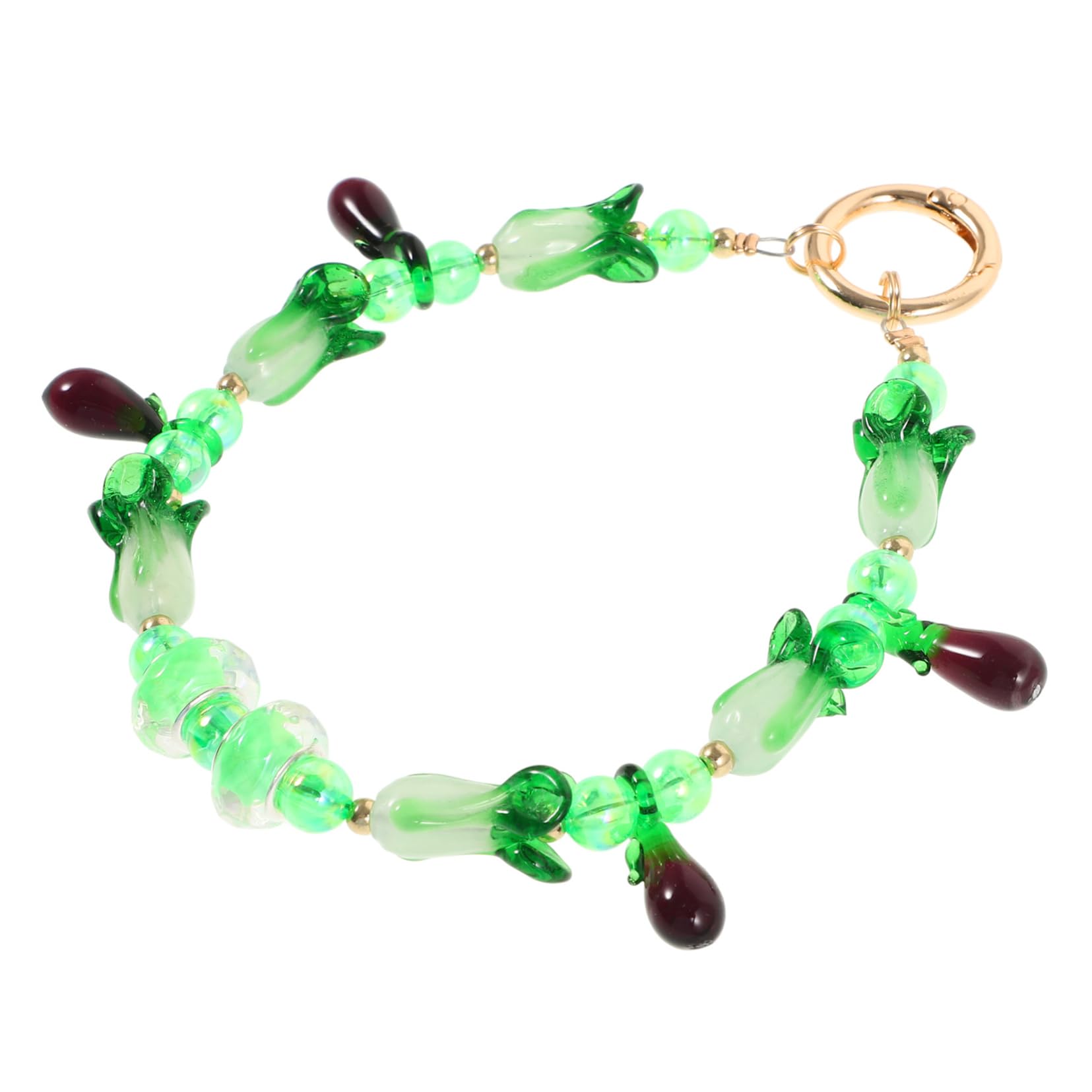 5 Piezas Colgante Con Cuentas De Berenjena Colgante Vegetal Simulado Llavero De Cadena Bolso Monedero Encantos Llavero De Coche Llavero Feng Shui Llavero Chino Feng Shui Metal