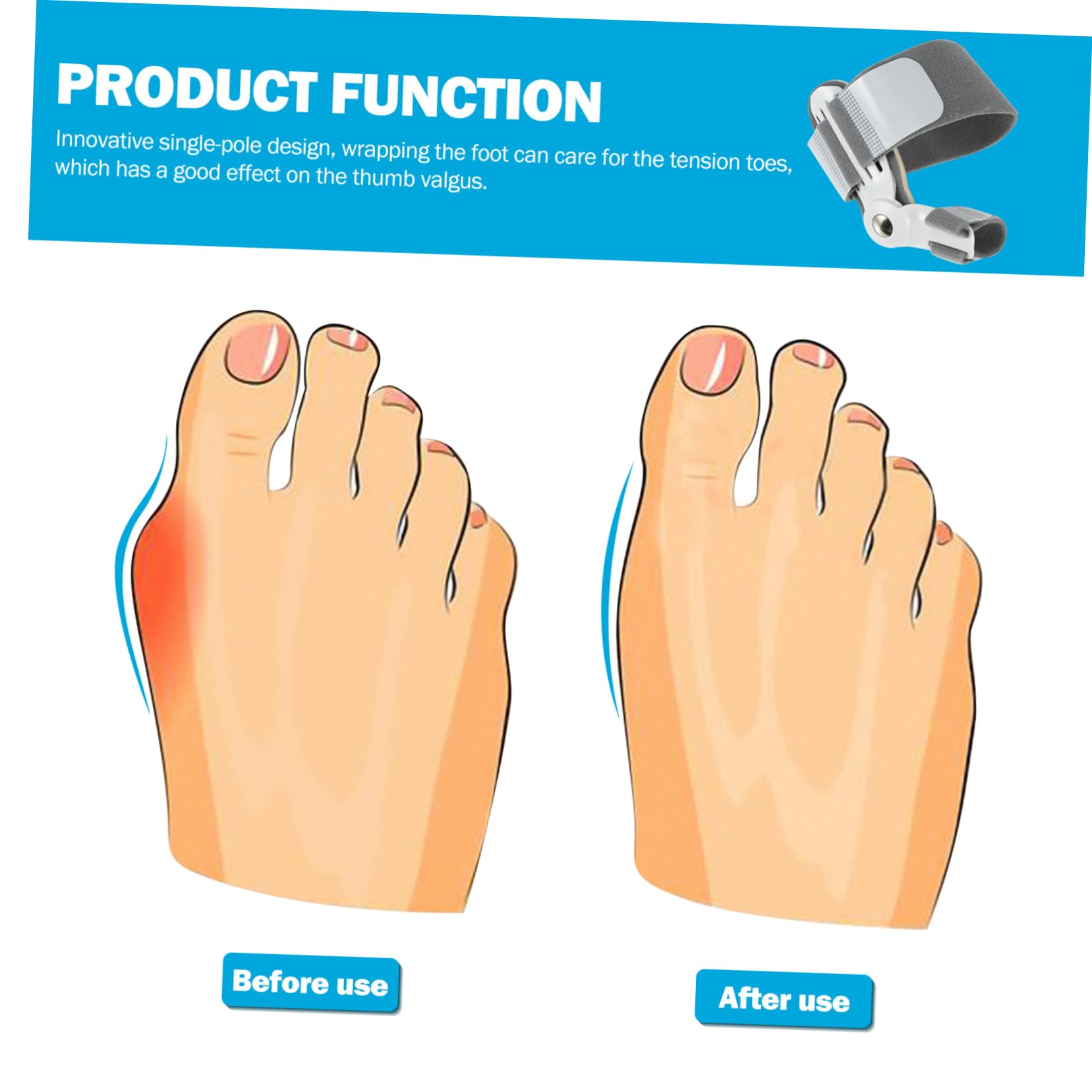 NOLITOY 2pcs Bunion Splint Dividers Bunion Straightener Bunion for Men Correctors Clip Board Big Straightener Stretcher Belt Bagged