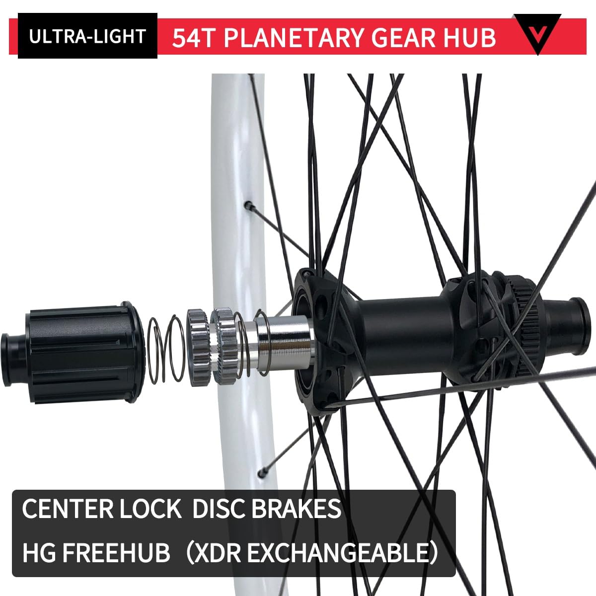 Juego De Ruedasbicicleta Carretera 700C Ruedas Fibra Carbono Freno De Disco Cierre Centralizado Perfil De 45-50Mm Eje Pasante F100Mm/R142Mm Buje HG/XDR 9-12 Velocidades