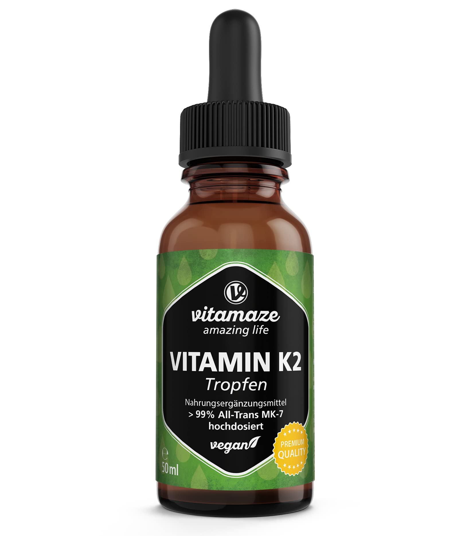 Vitamin K2 Drops, 200 mcg Vitamin K2 per Daily Dose, High Strength