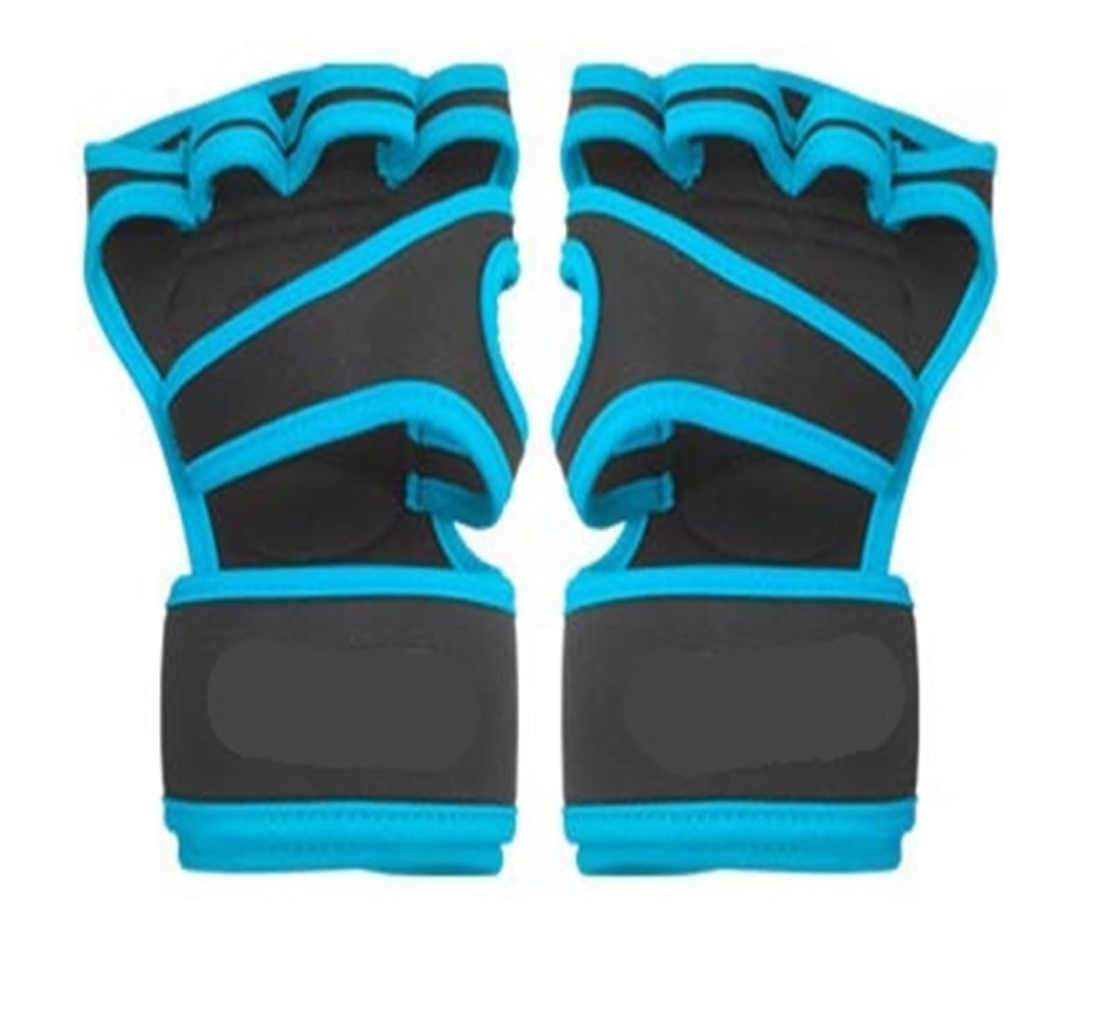 Gants de Sport Gants d'entraînement de Musculation Demi-Doigt, Protection de Paume de Main antidérapante en Silicone avec attelle de Poignet, Protection de Paume d'haltère(Blue,XL)