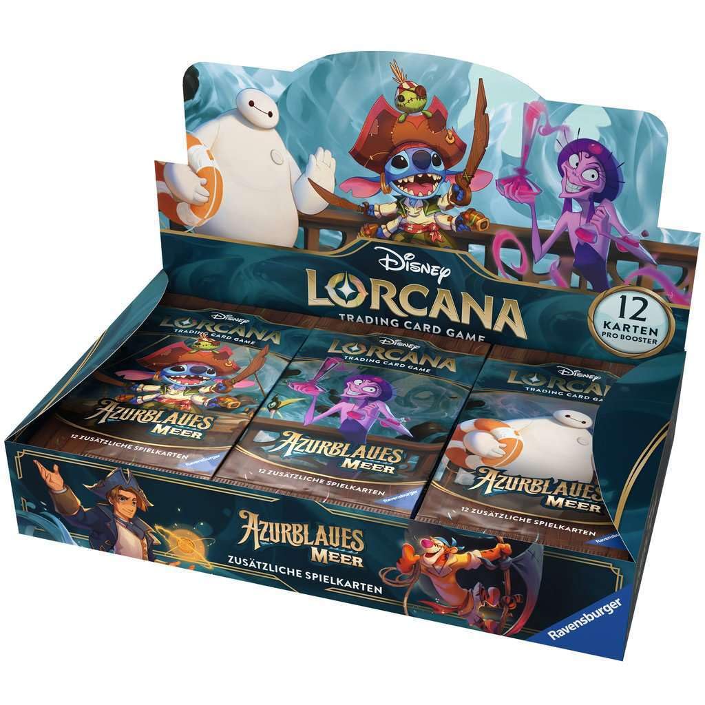 Ravensburger Disney Lorcana: Azurblaues Meer - Display mit 24 Booster Packs (Deutsch)