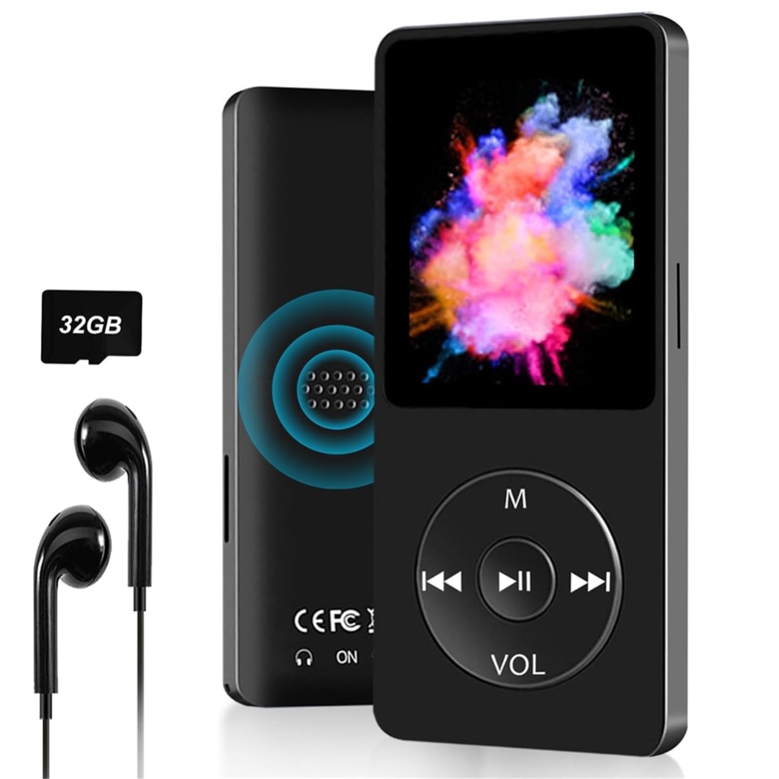 Leitor de MP3 MP4 com Bluetooth 5.0, tela LCD digital ultrafina de 1,77 Leitor de MP3 MP4 com Bluetooth 5.0, tela LCD digital ultrafina de 1,77
