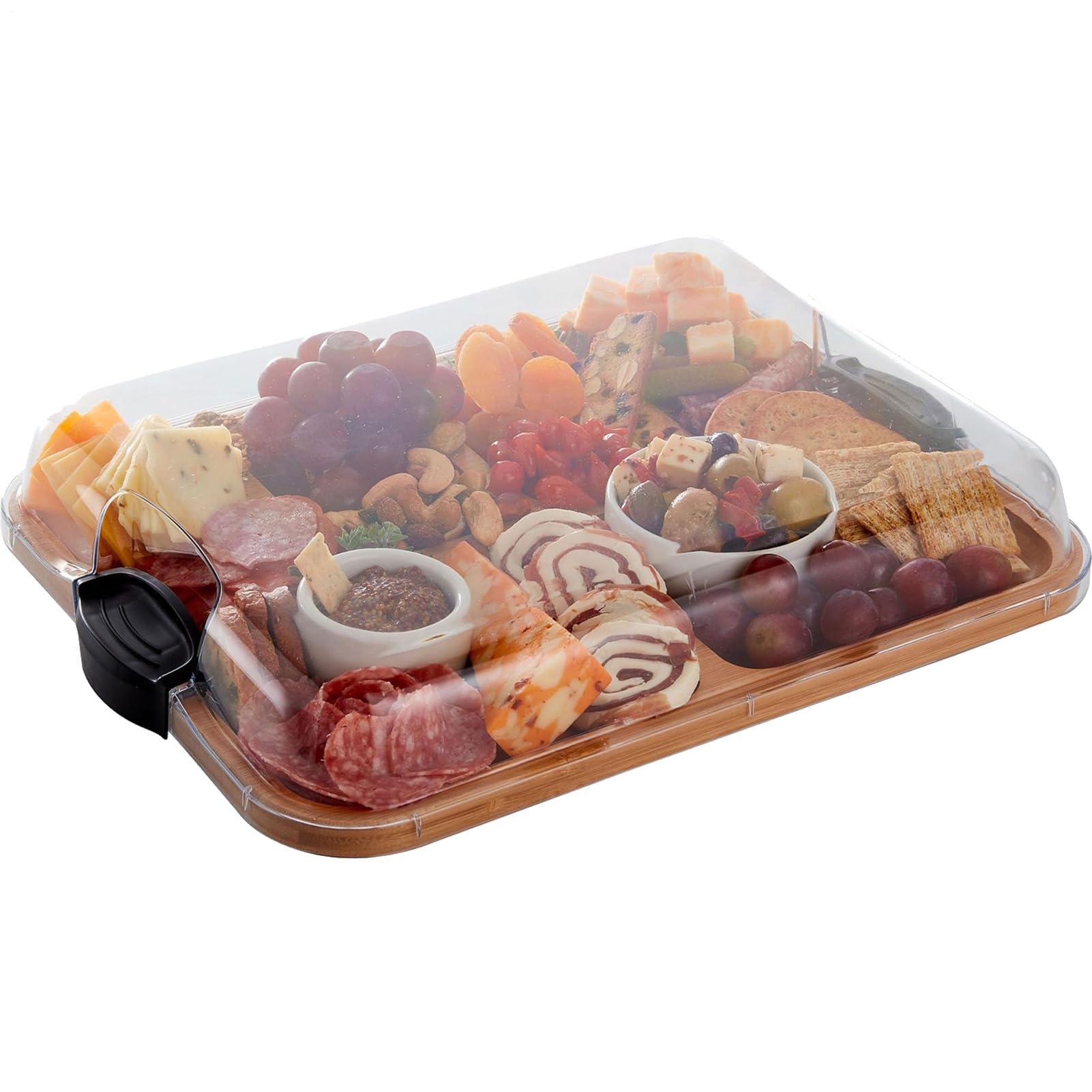 Charcuterie Board - Charcuterie Board Serviertablett | Überdachte Charcuteries Boards mit Deckel, praktisches Küchengeschirr aus Holz, Küche Servierschalen für Weihnachten, Valentinstag, Erntedankfest | Tragbares Küchenhelfer Zubehör Für Lebensmittelzuber