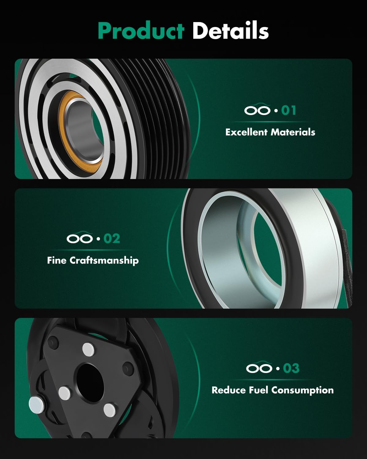 SCITOO AC Compressor Clutch Fit for Nissan March 1.6L 2012-2019, for Nissan Note 1.6L 2014-2019, for Nissan Tiida 1.8L 2016-2018