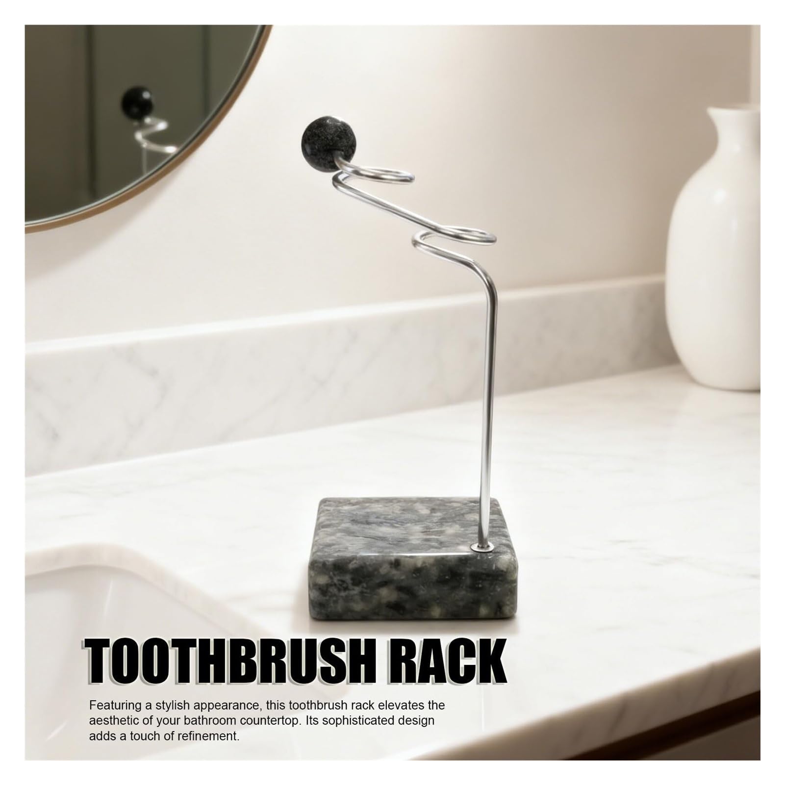 Portacepillos de Dientes Organizador Moderno del Acero Inoxidable Tenedor Cepillo de Dientes con la Base mármol Falsa Vaso de Enjuague bucal Reutilizable