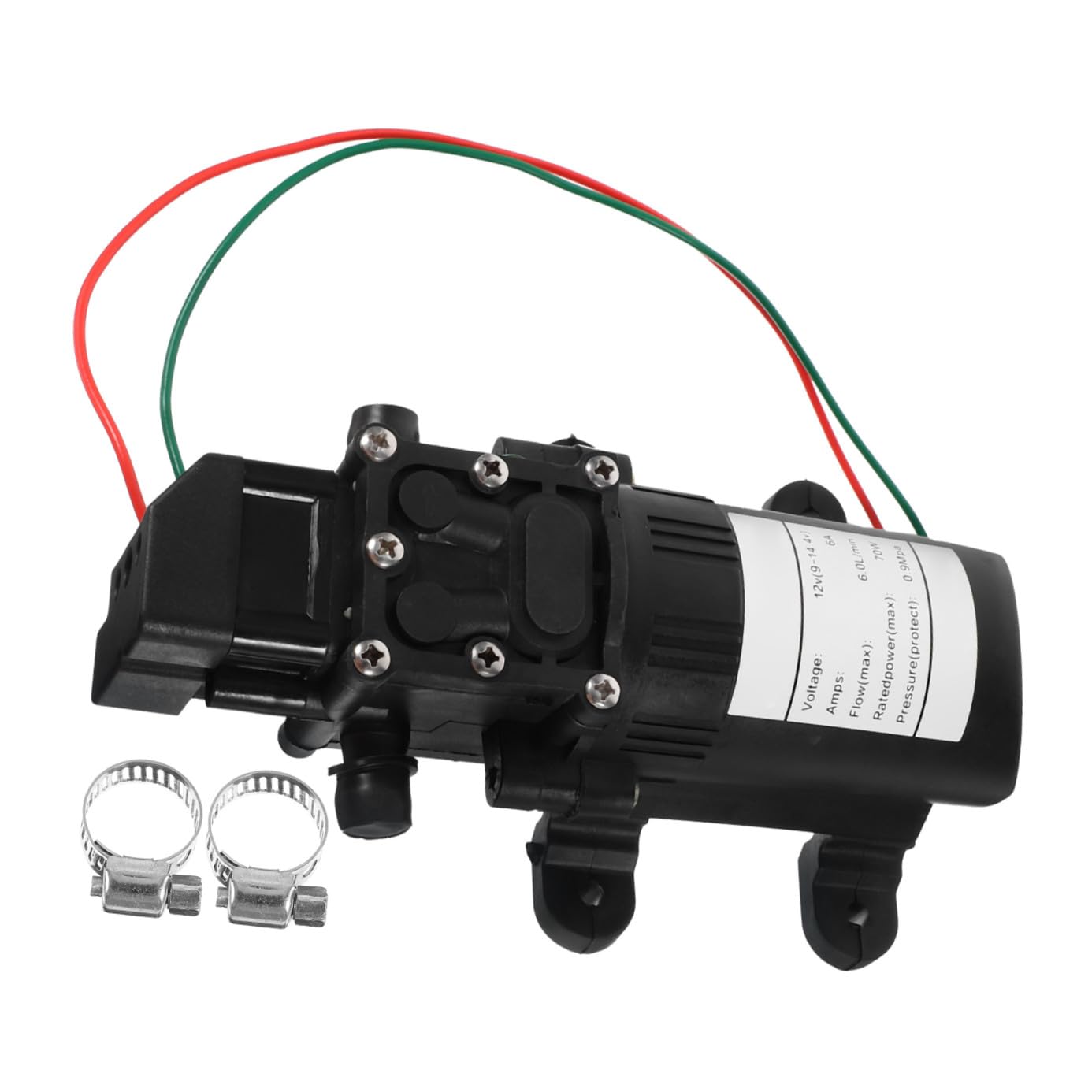 COLLBATH Bomba de Diafragma Eléctrica 12v 70W Negra Autocebante Alta Presión Micro Bomba Pulverizadora para Limpieza y Sistemas de Líquidos Pequeños Apta para Lavado de Coches