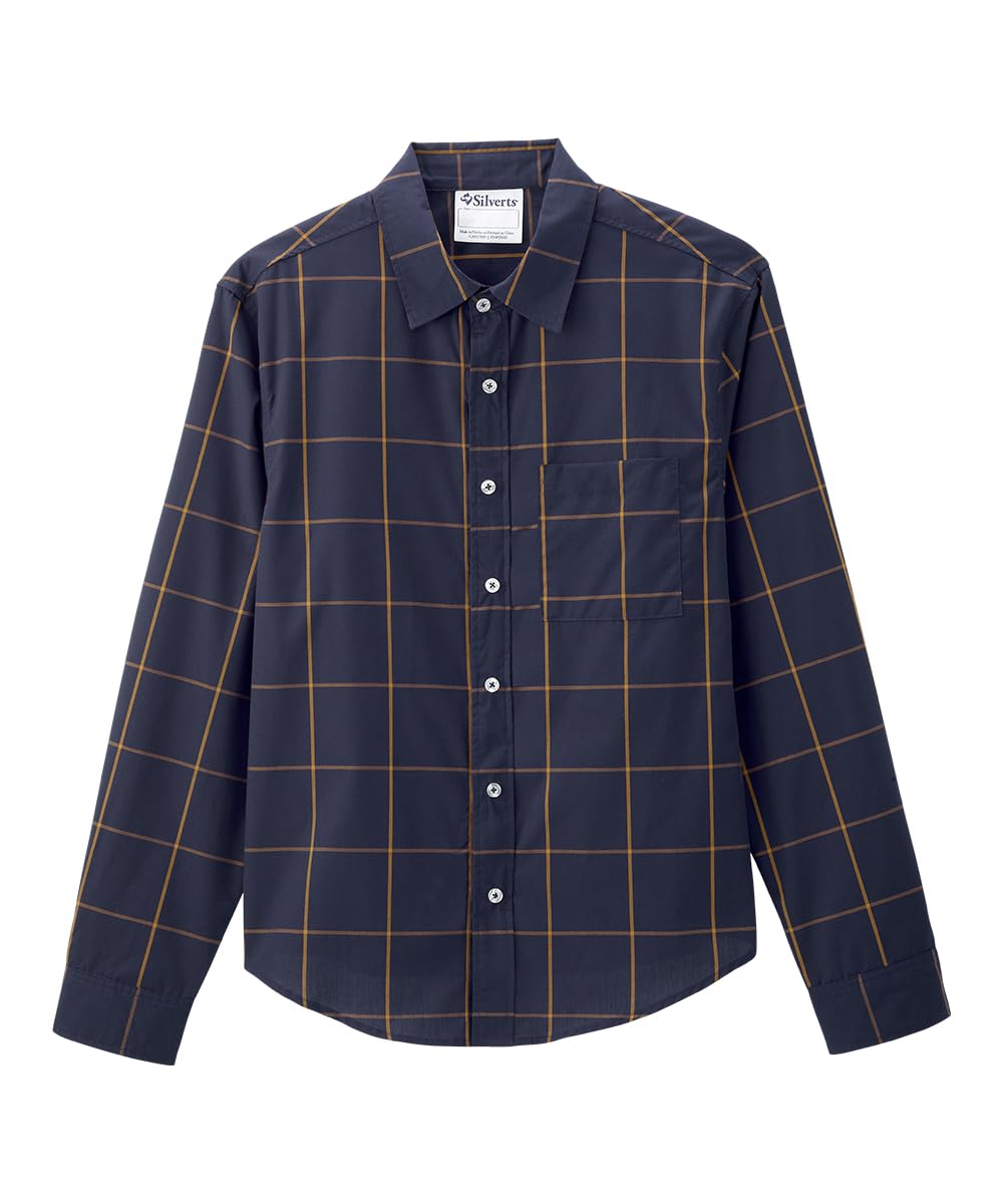Silvert's Adaptive Clothing & FootwearMen’s Self Dressing Magnetic Buttons Adaptive Plaid Dress Shirt