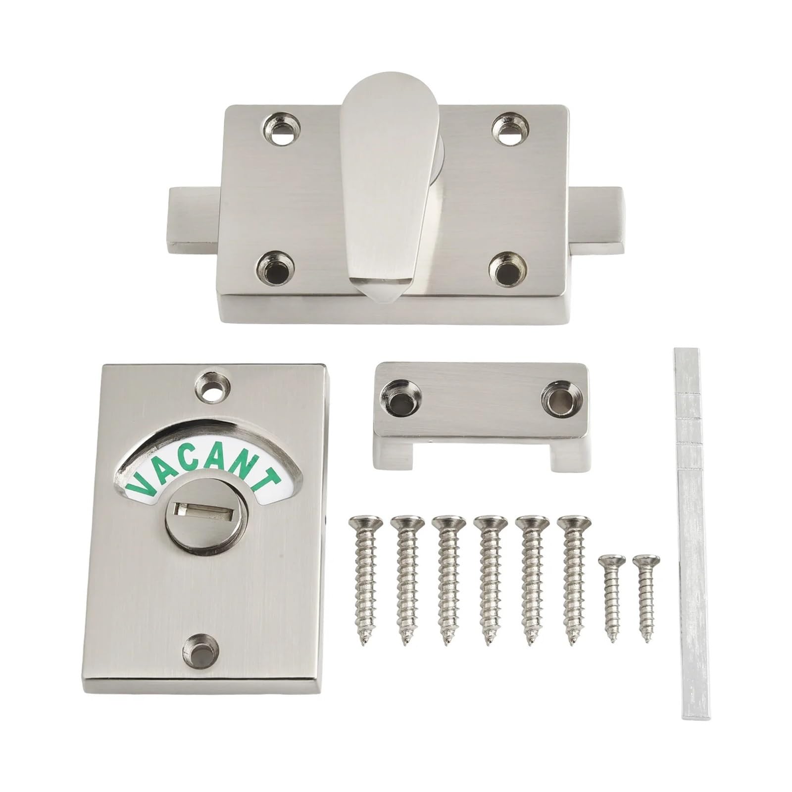 Bojhgo One Color Toilet Door Lock Bolt With Zinc Alloy Housing And Clear Occupied/Vacant Indicator Designed For Public Restroom Partitions