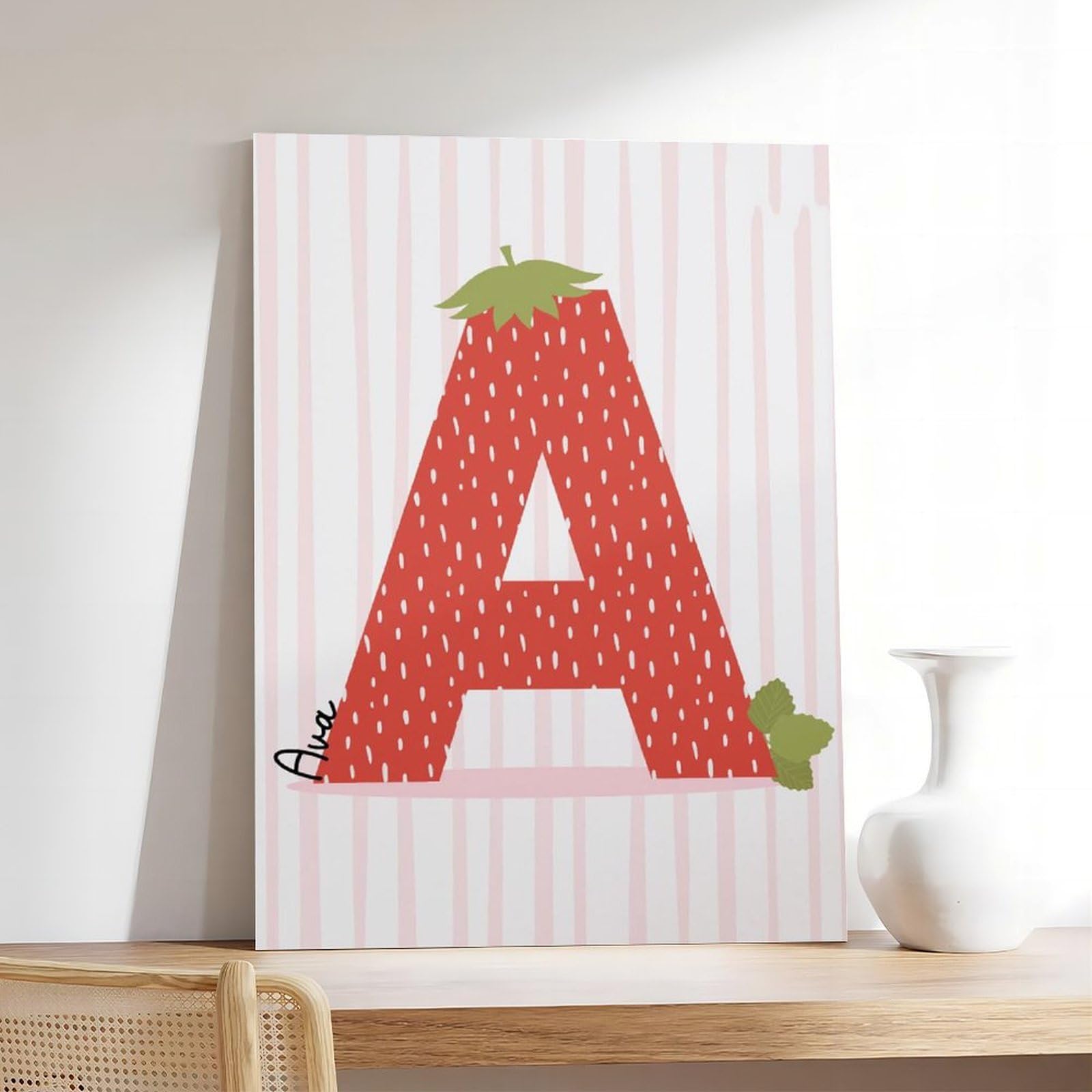 Poster sur toile avec motifs de l'alphabet de A à Z - Décoration murale pour salon, chambre à coucher - 50 x 75 cm