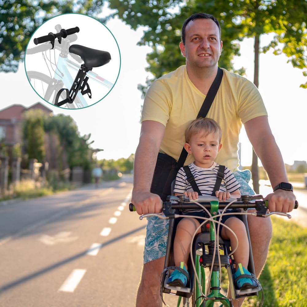 Siège de vélo pour enfants avec fixation de guidon, siège de vélo amovible pour enfants, siège de vélo avant réglable, siège de vélo pour enfants pour adultes pour tous les vélos de montagne