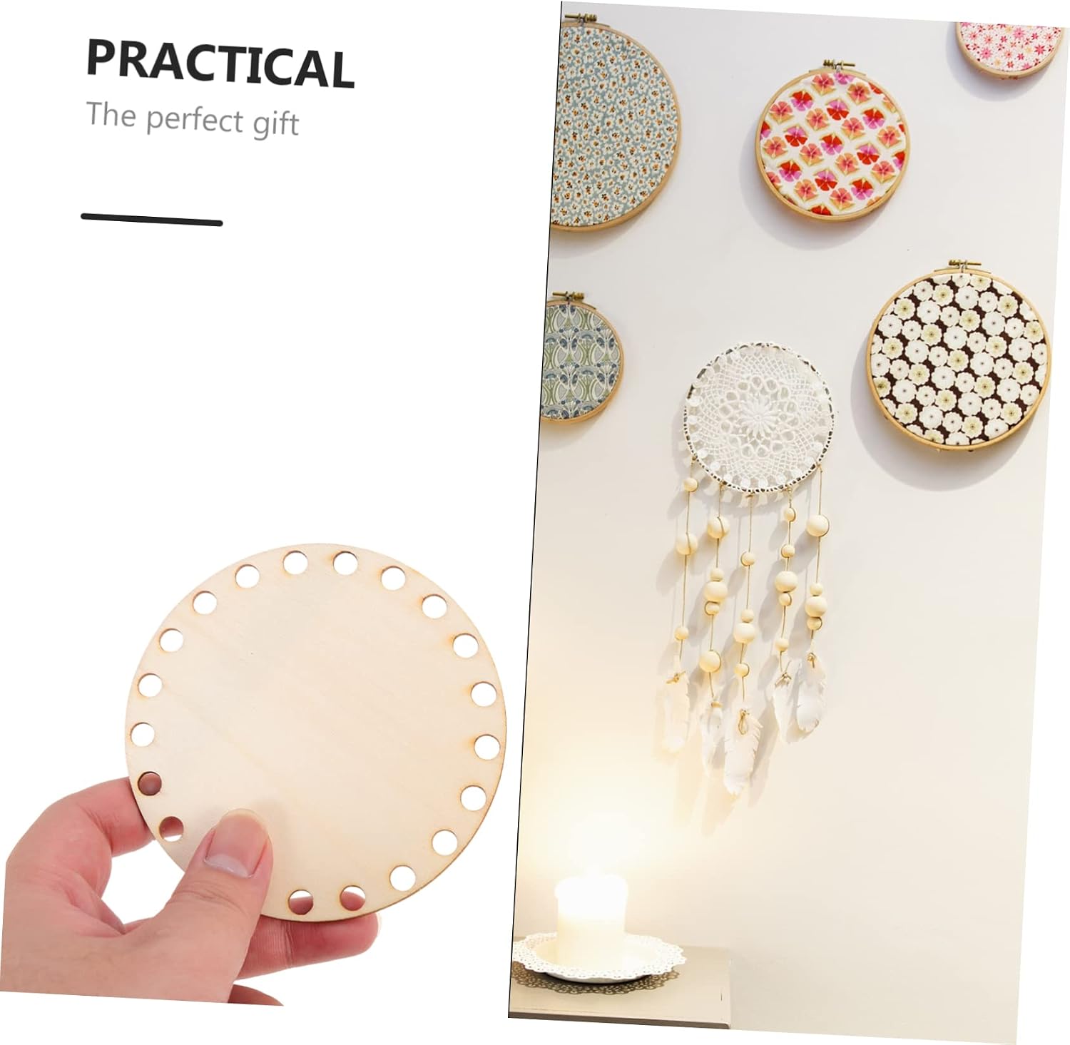 5Pcs Round Crochet Basket Bottom Set Wooden Bag Shaper for DIY Weaving Supplies for Crafting Home Decor and Handbag Making