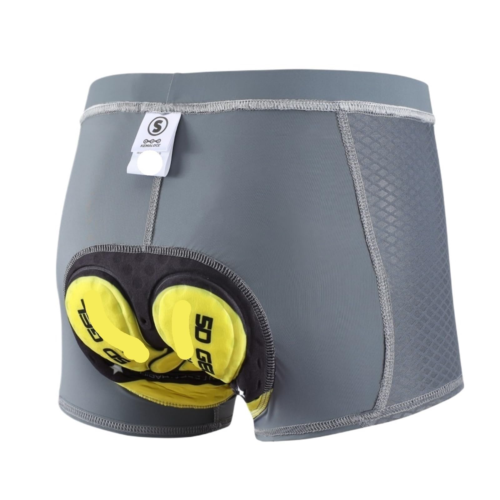 Pantaloncini da Ciclismo 2PCS Cycling Underwear Men 5D Gel Padded Shockproof Bike Shorts Cycling Shots Bicycle Underpant Cycling Shorts Men per Bici E Moto(Grey,L)