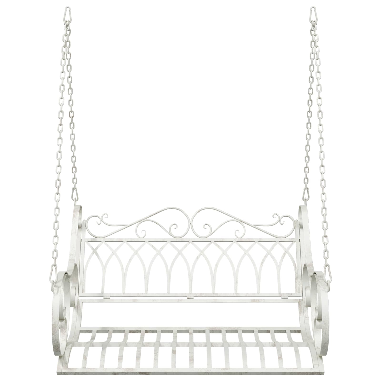 Altalena da Esterno in Acciaio, 109 x 75 x 59 cm, Bianco co