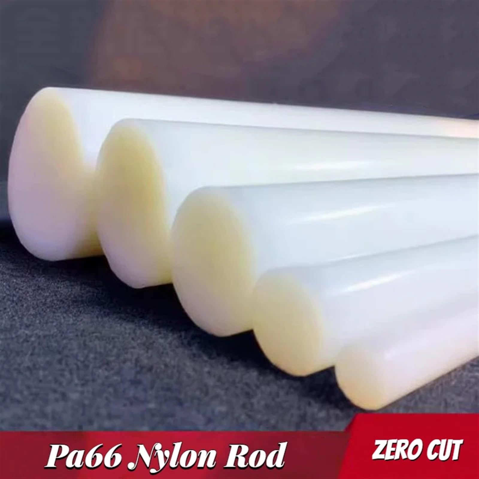Barras Nylon 1 pieza de varilla nailon Pa66, cilindro sólido resistente al desgaste blanco, alta resistencia, a altas temperaturas, diámetro 15-45 mm para Maquinaria(Dia 30mm)