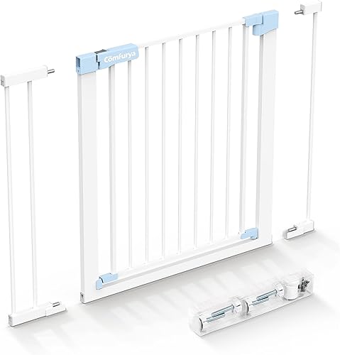 Comfurya Puerta retráctil para escaleras Seguridad extra ancha para niños o mascotas 30 pulgadas de alto se extiende a 405 pulgadas de ancho