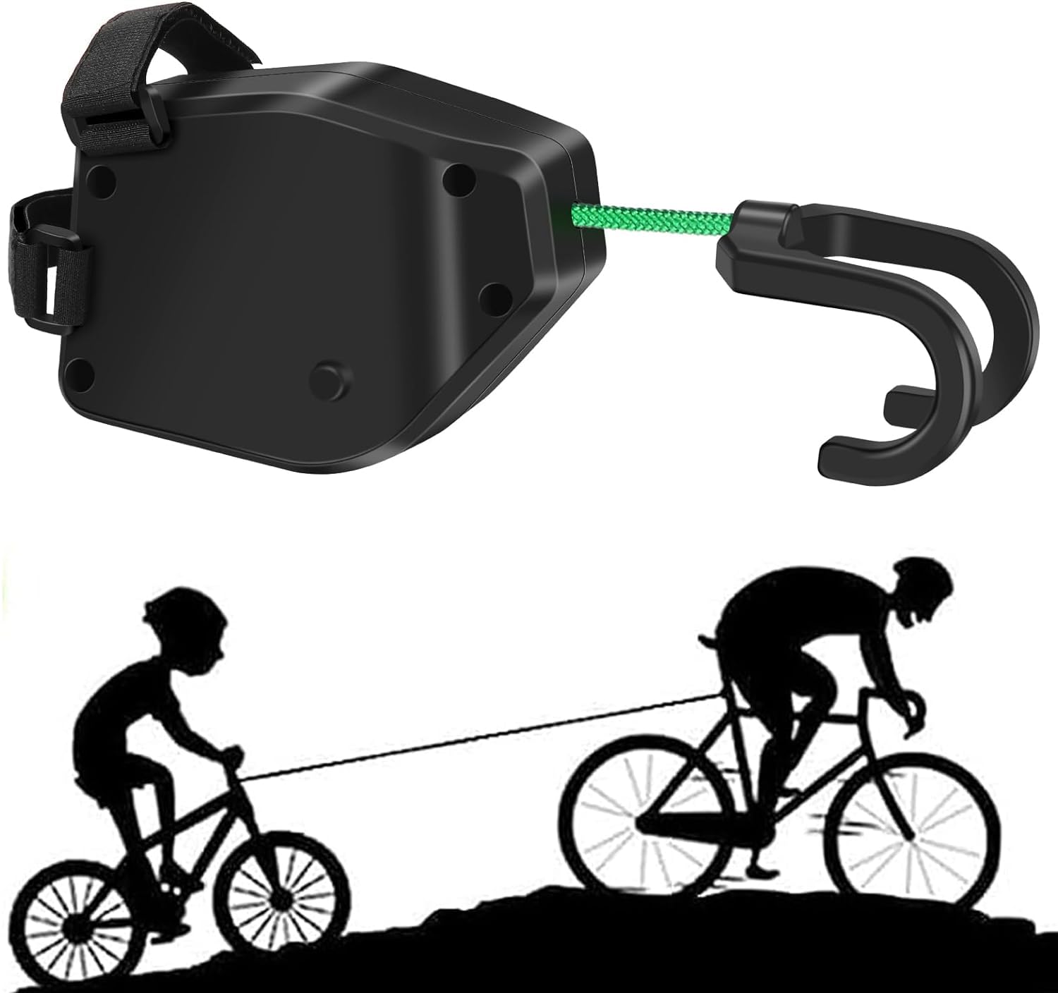 Bibykivn Corda di Traino per Bicicletta, Corda da Traino Retrattile per Adulti e Bambini, 2M Sistema di Traino per Bicicletta per Biciclette/Bici elettriche/Mountain Bike/Bici da Strada