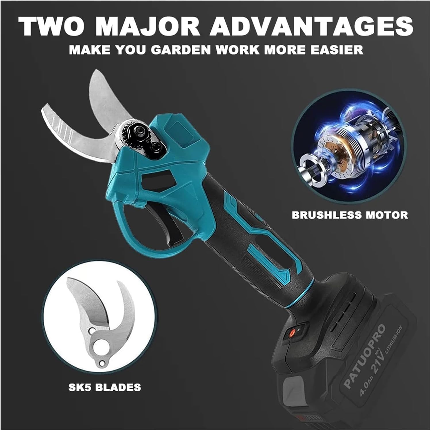 30MM Cordless Brushless Electric Pruning Shear Tree Bonsai Pruner Branches Cutter Power Tool For 18V Battery(No Battery)