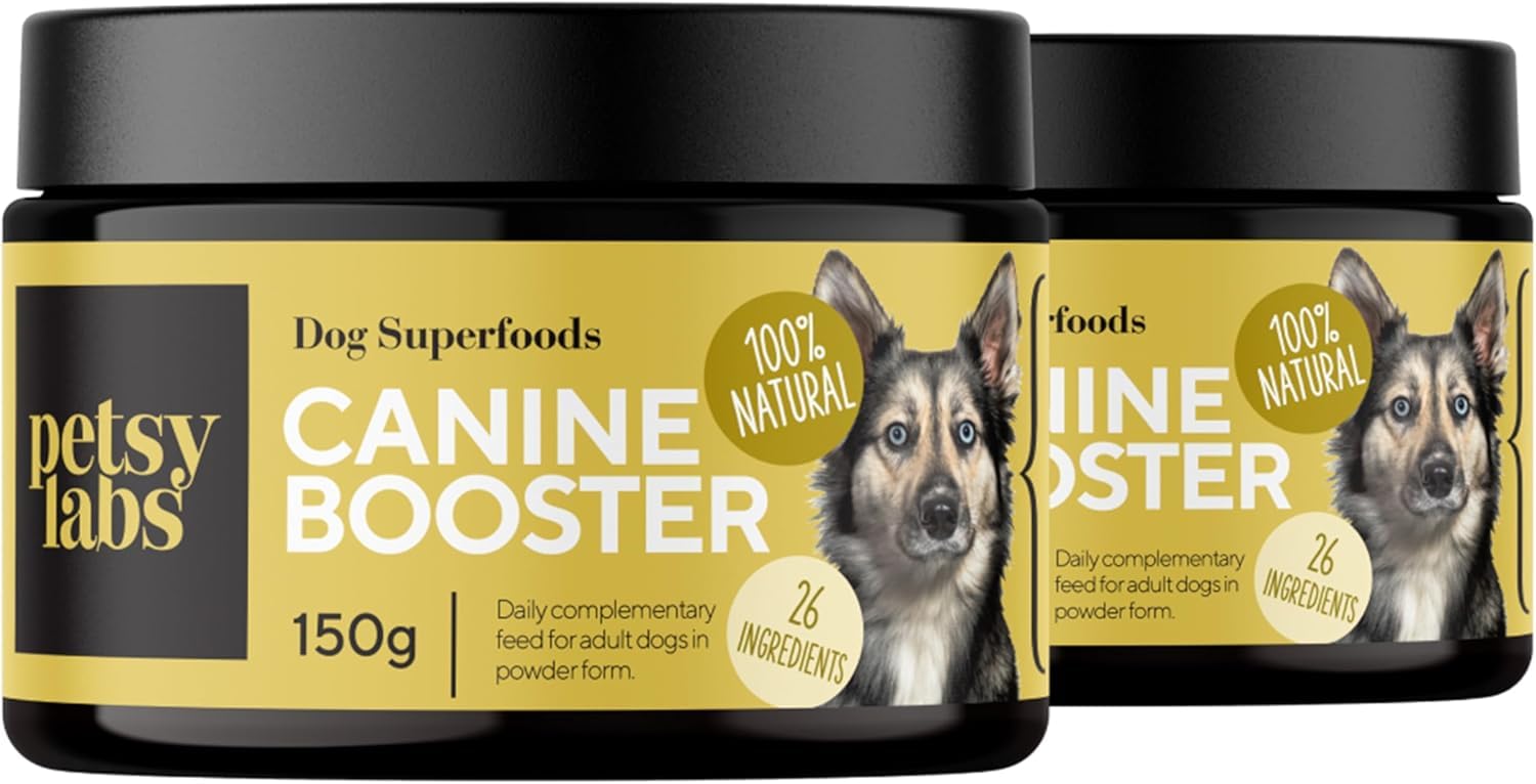 Canine Booster – suplement dla dorosłych psów z małżem zielonowargowym, kurkumą i probiotykami, wspiera stawy, trawienie, skórę, sierść i odporność (2x 150 g)