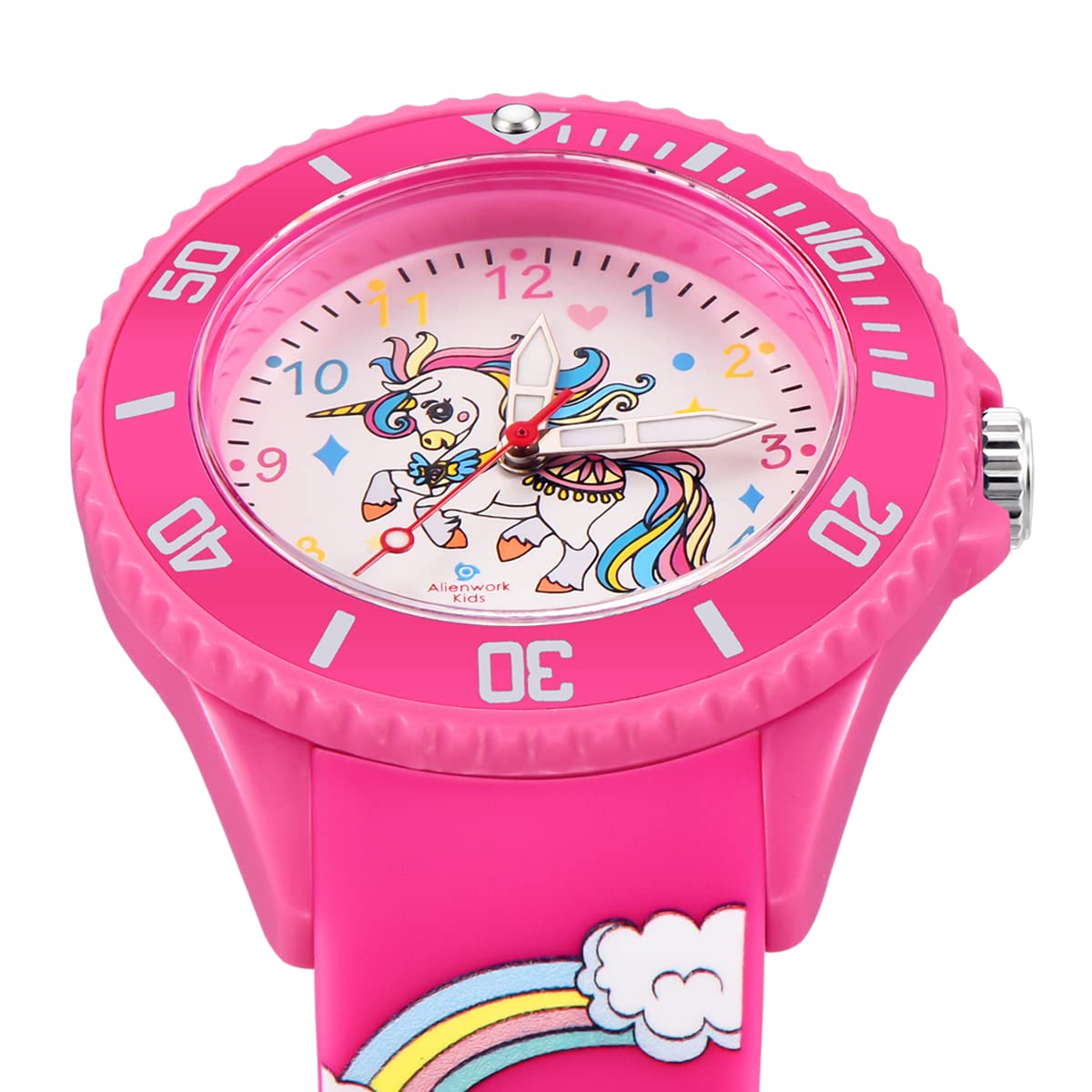 Alienwork Kids Reloj Infantil Niño Niña Tiempo de Aprender Impermeable 5 ATM