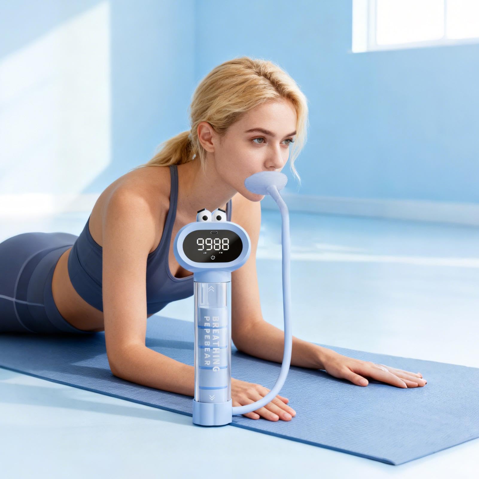 Spiromètre d'exercice Pulmonaire | Spiromètre Portable Équipement de Fitness - Entraîneur Respiratoire | pour Adolescents Garçons Maison Extérieur École Fitness Sports