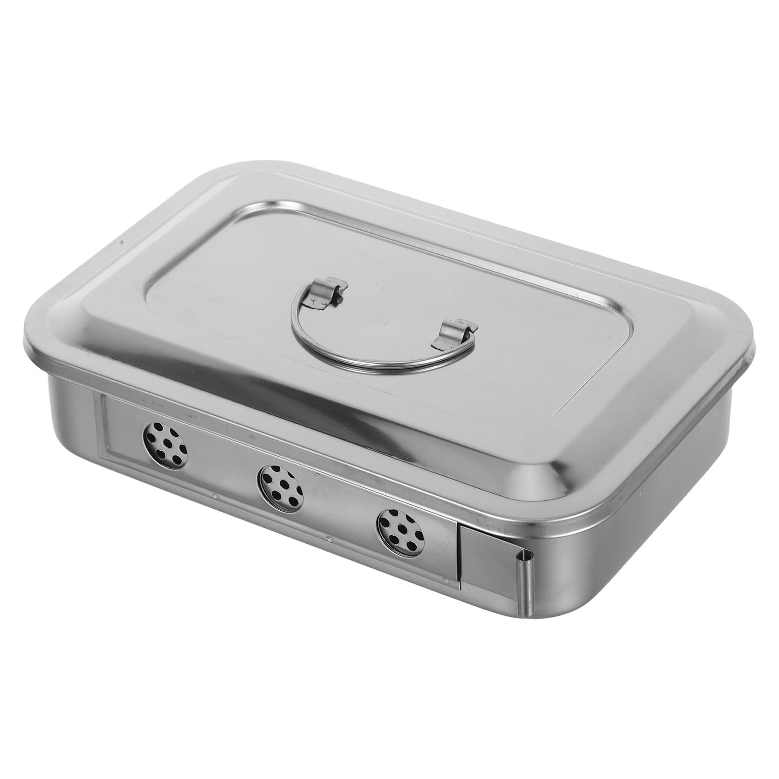 Ciieeo Vassoio Quadrato in Acciaio Inox per Strumenti da Laboratorio con Coperchio Scatola da Laboratorio in Acciaio Inox per Conservazione Strumenti e Campioni