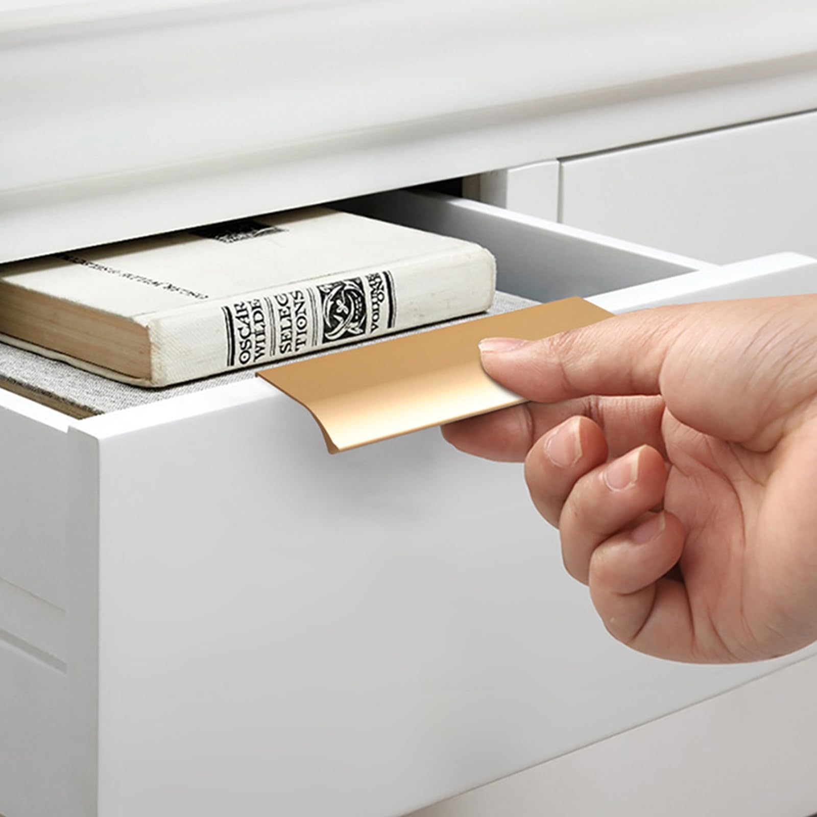 Kastgrepen, goud, 64 mm, verborgen keukengrepen, aluminiumlegering, geanodiseerde meubelgrepen, gatafstand: 64-1024 mm, handgrepen voor keukenkasten, deurgrepen, ladegrepen, 64 mm