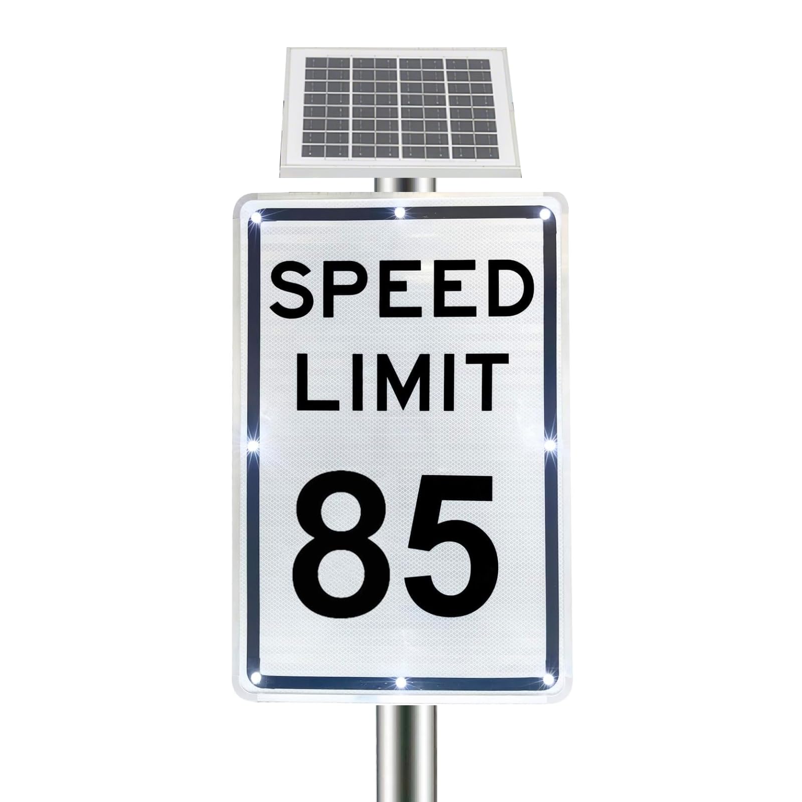 Carteles Solares de Velocidad 5-95 mph, Cartel Exterior, Números Personalizables, Alta Visibilidad Día/Noche, 45x60 cm, Fácil Montaje, para Carreteras, Escuelas, Estacionamientos 85