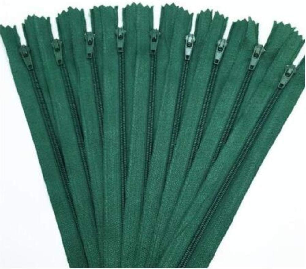 100 Pieces Nylon Coil Zippers, Bantoye 8 Inches Colorful Sewing Zippers Supplies for Tailor Sewing Crafts, 20 Assorted Colors,DGREEN,3#