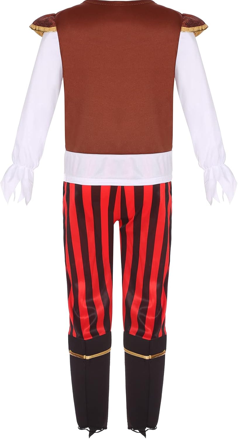 Miniatura 3 de Gorkonpy Boys Pirate Costume Kids Halloween Pirate Costume with Accessories