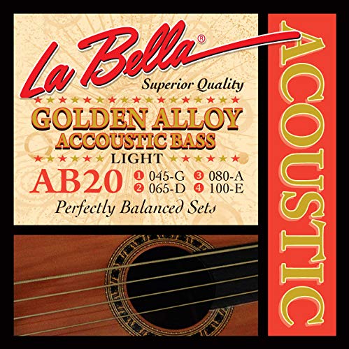 LA BELLA (���x��) �A�R�[�X�e�B�b�N�x�[�X�� AB20 Acoustic Bass Golden Alloy Light