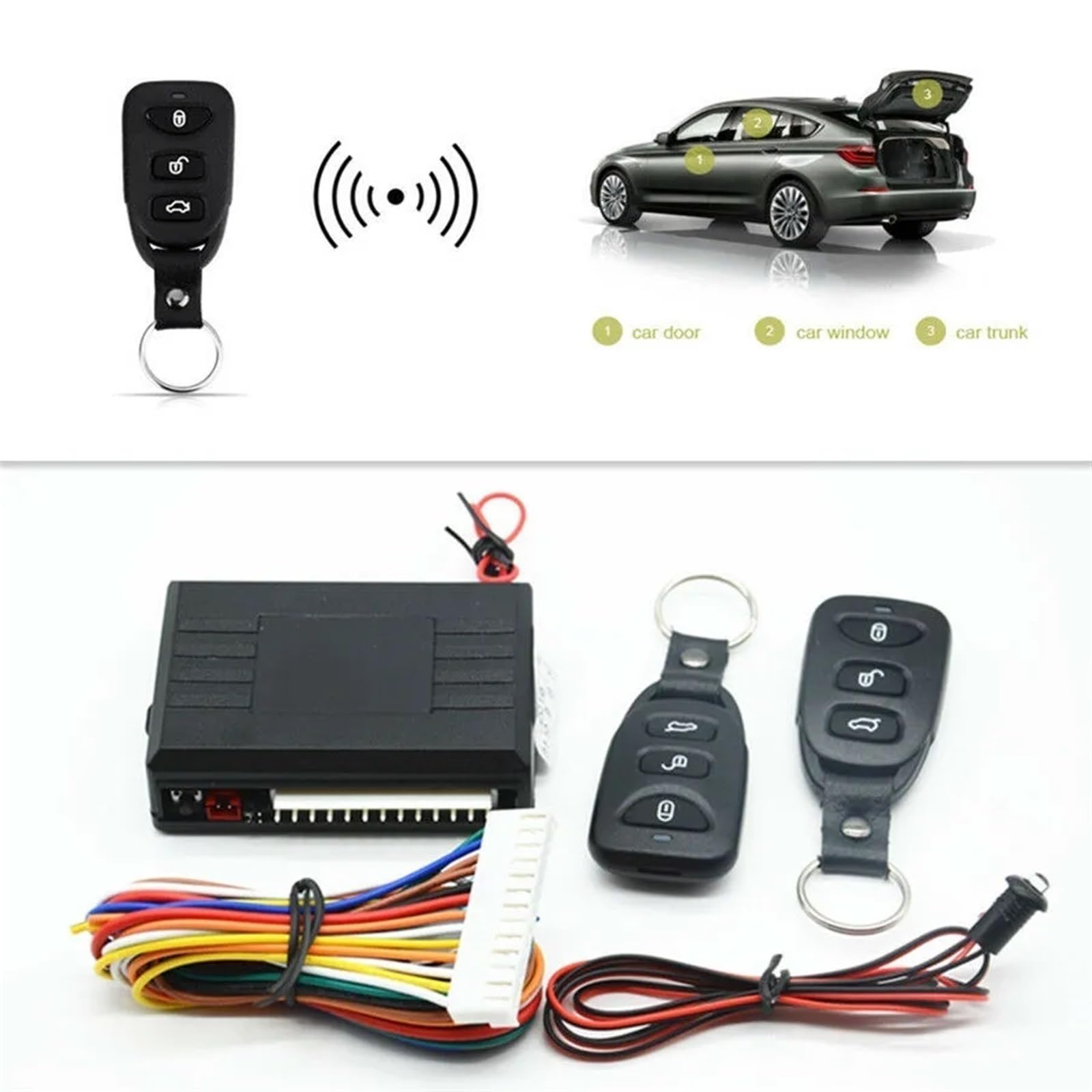 Sistemas de Alarma universales for Coche, Kit Central Remoto 12V, Cerradura Puerta, Sistema Entrada sin Llave, Cierre Centralizado con Control