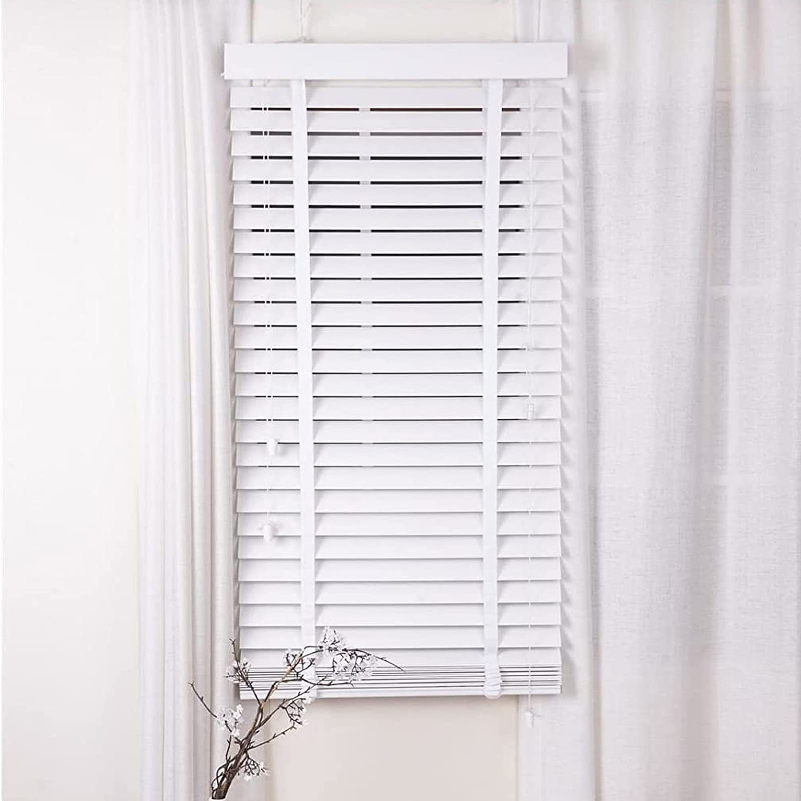Estores de imitación de madera,estores venecianos blackout,estores de madera natural, estores enrollables con efecto de grano de madera,cortinas fáciles de instalar,personalizables,WxH-50x130cm/20x51in